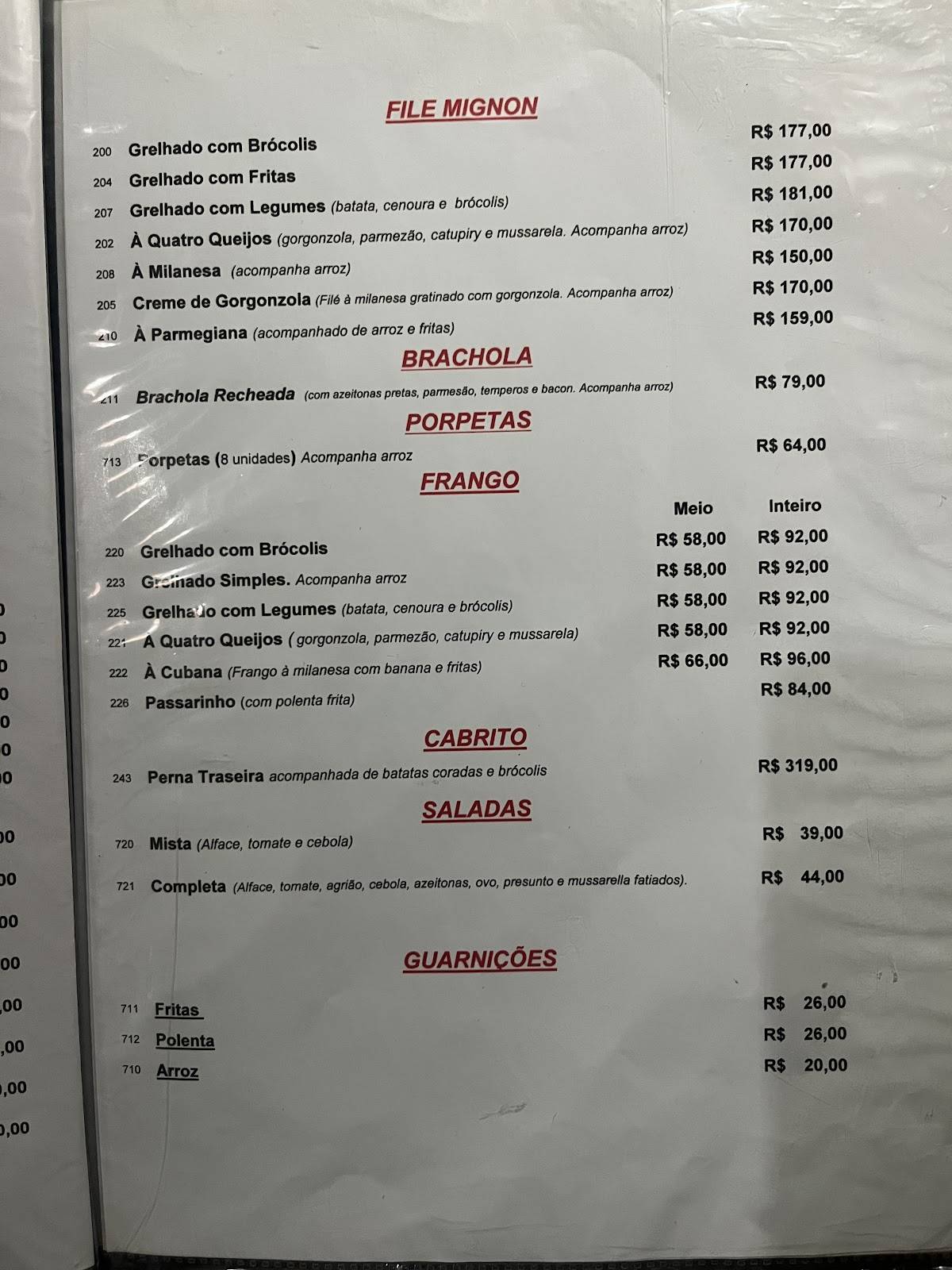 Lazzarella cardápio