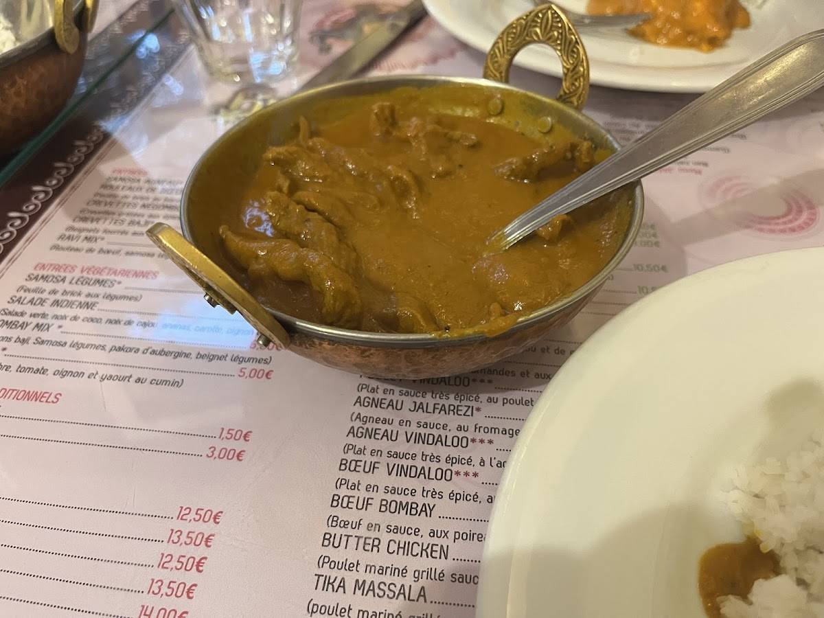 Menu de Le Bombay