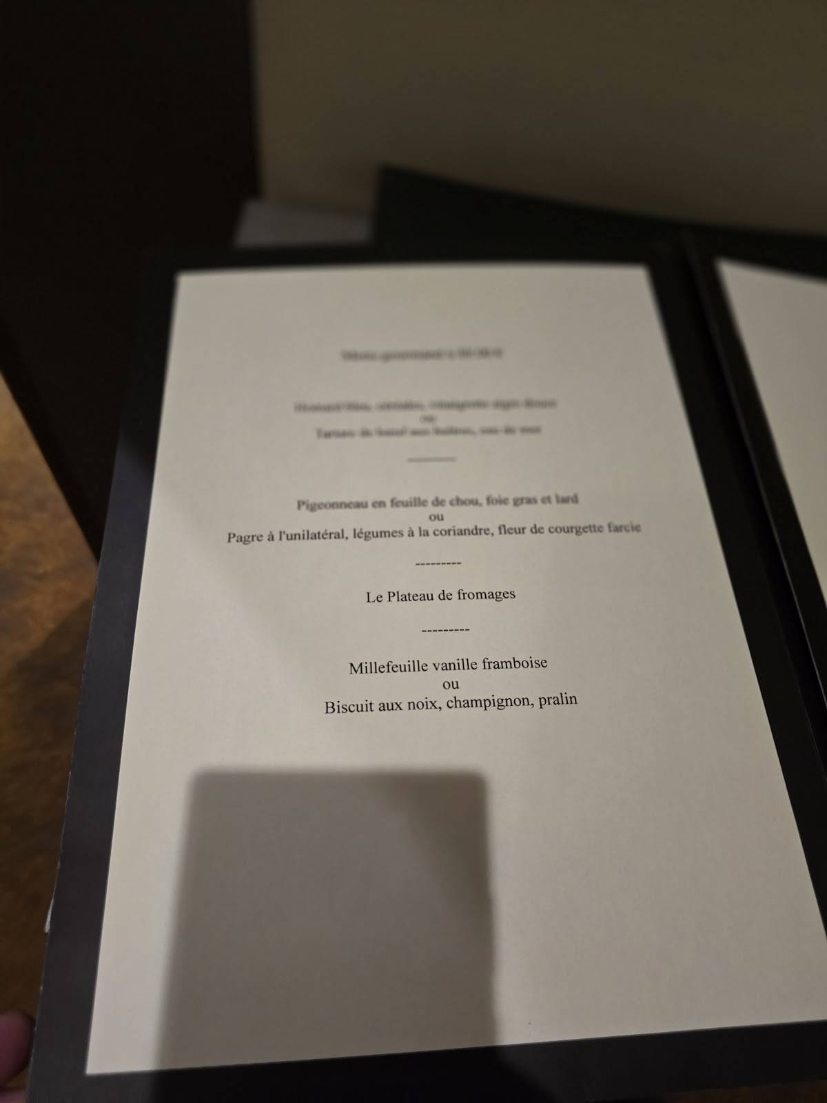 Menu de Restaurant Le Foch