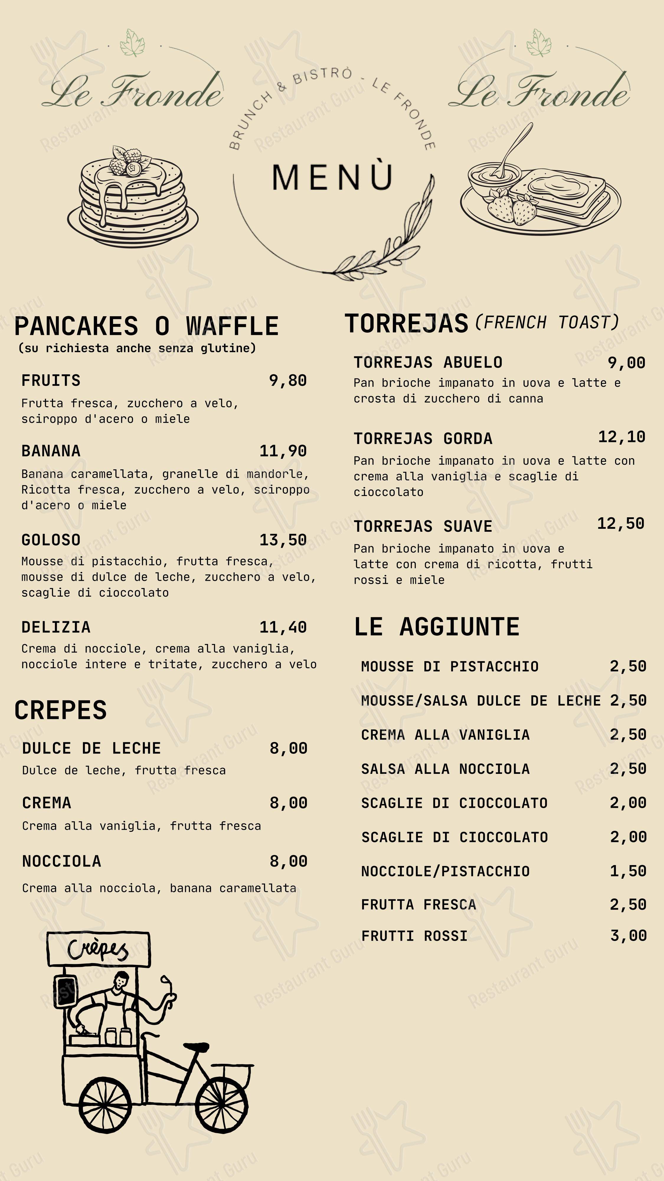 Menu per Le Fronde - Ke Wines ristorante