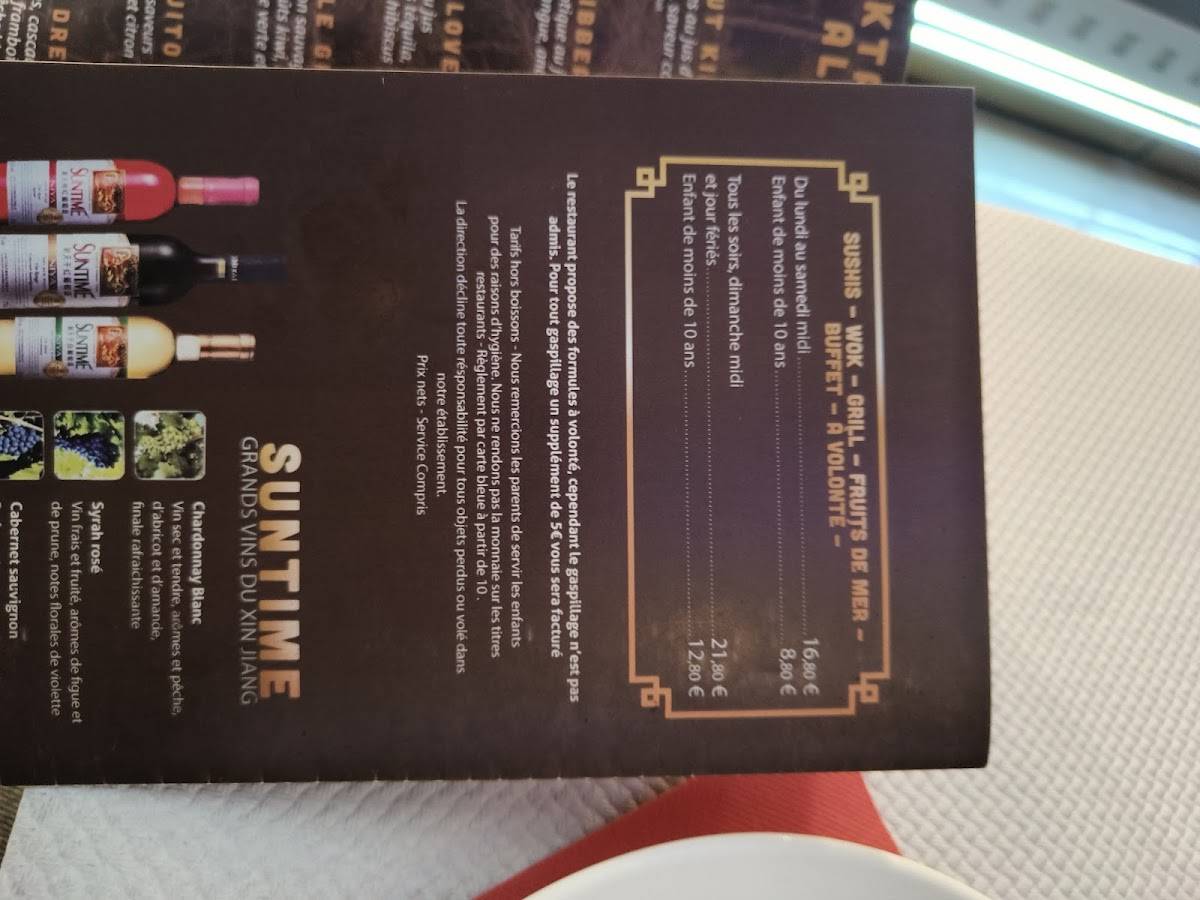Menu de Le Lotus d'Asie