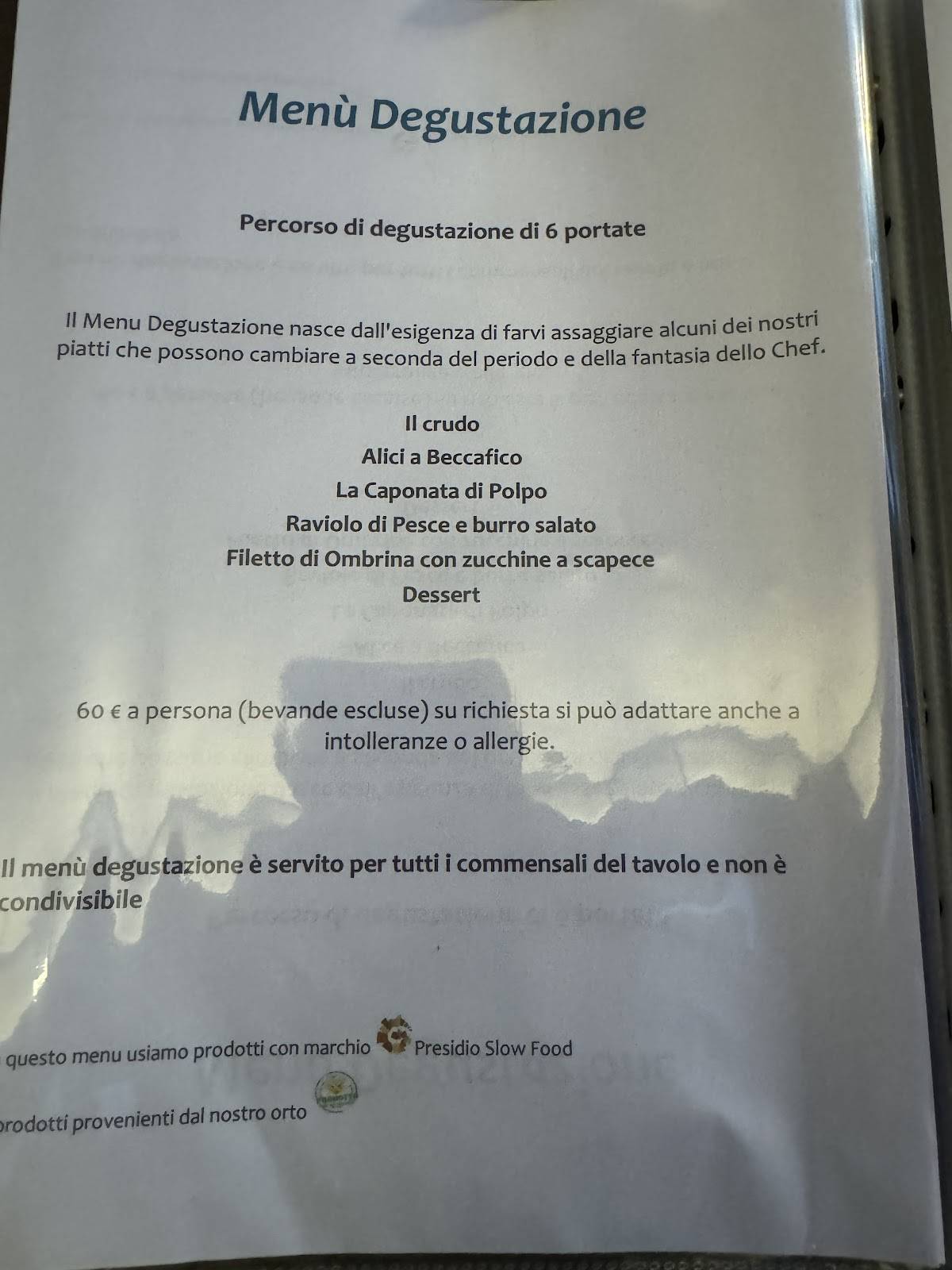 Menu di Le Lumie Ristorante 
