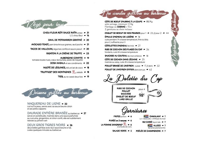 Menu de Le Nelson's - Louvre
