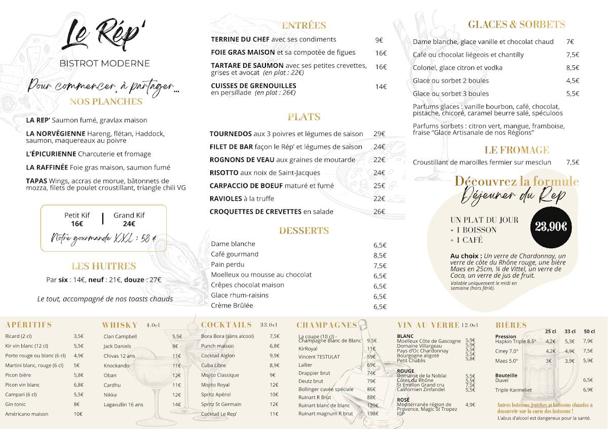 Menu de Le Rép'