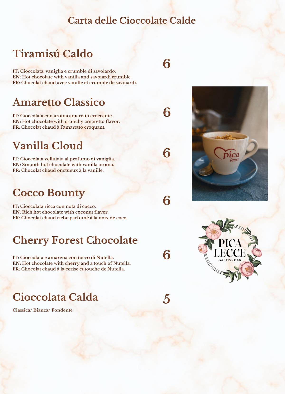 Menu di Pica Lecce 
