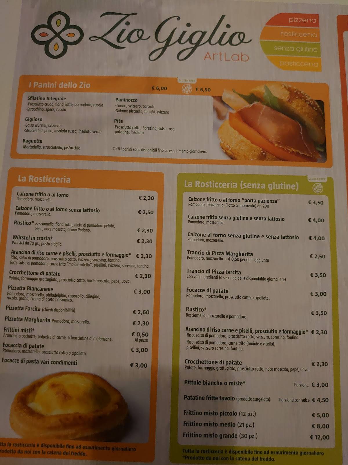 Menu di Zio Giglio Pizzeria 