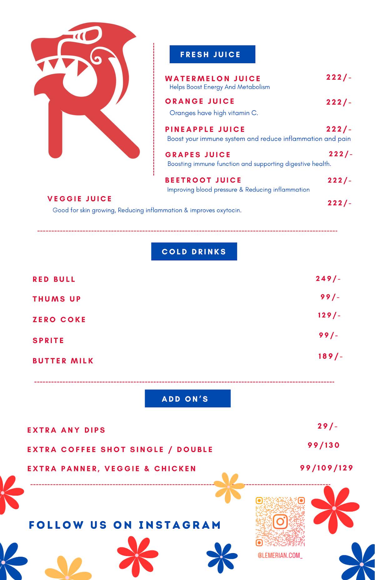Lemerian Workin Cafe menu