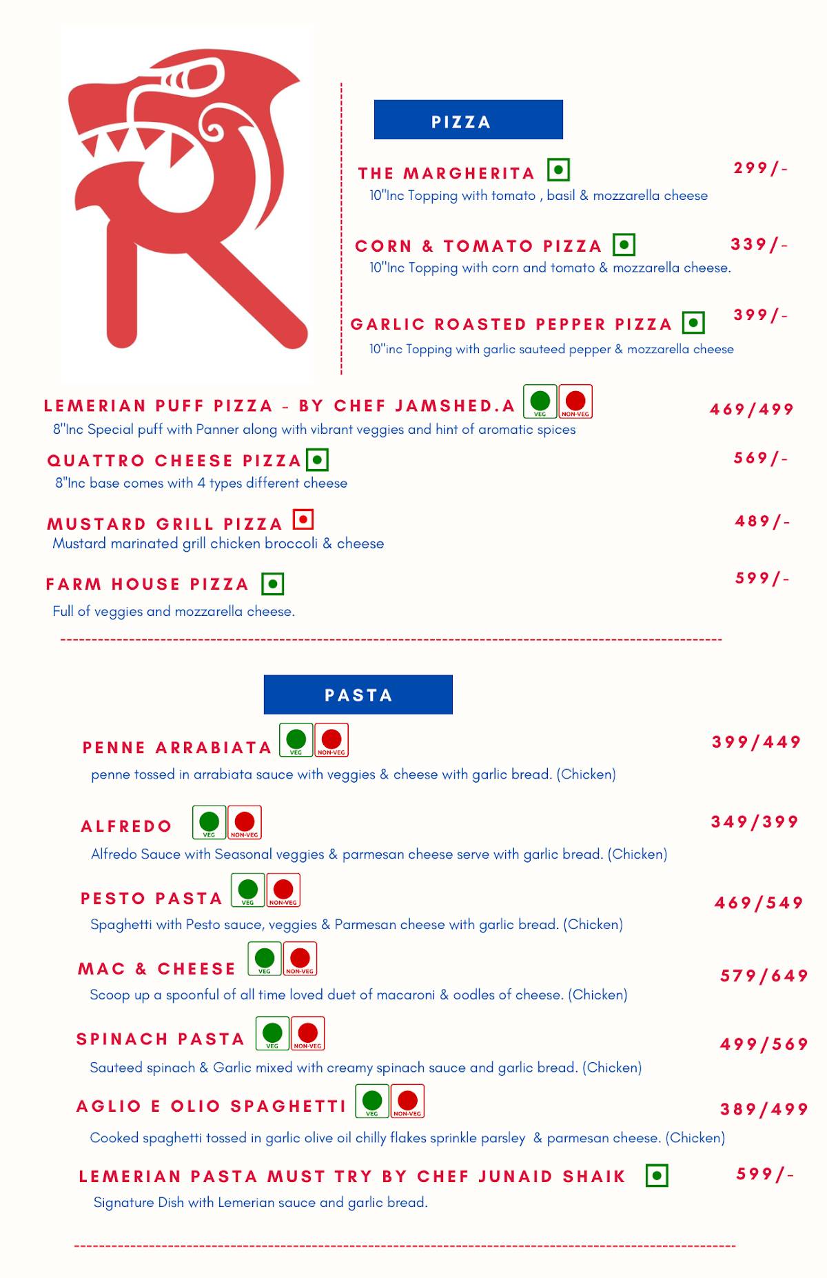 Lemerian Workin Cafe menu