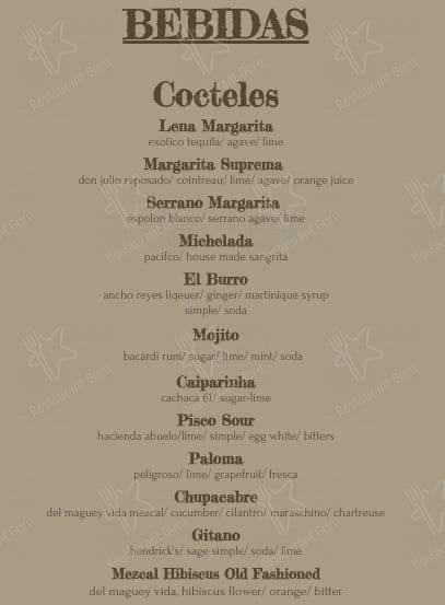 LEÑA menu