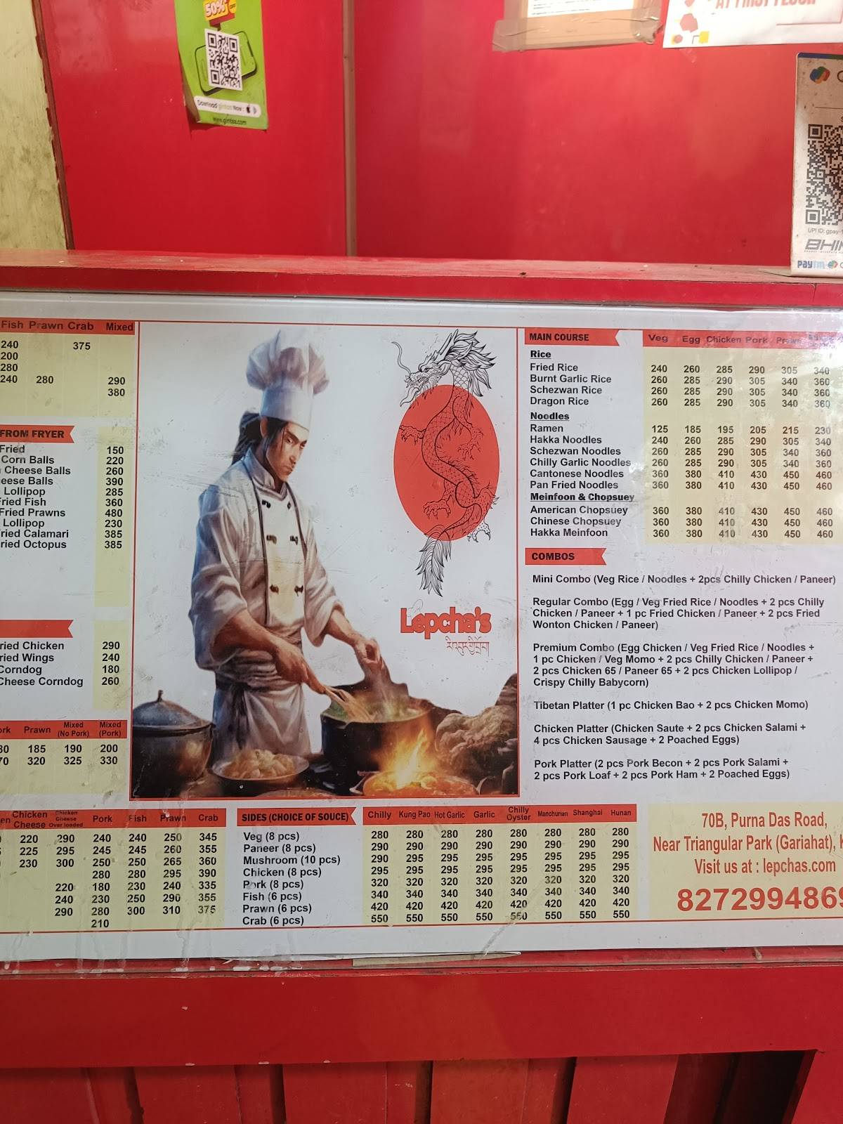 Lepcha’s menu
