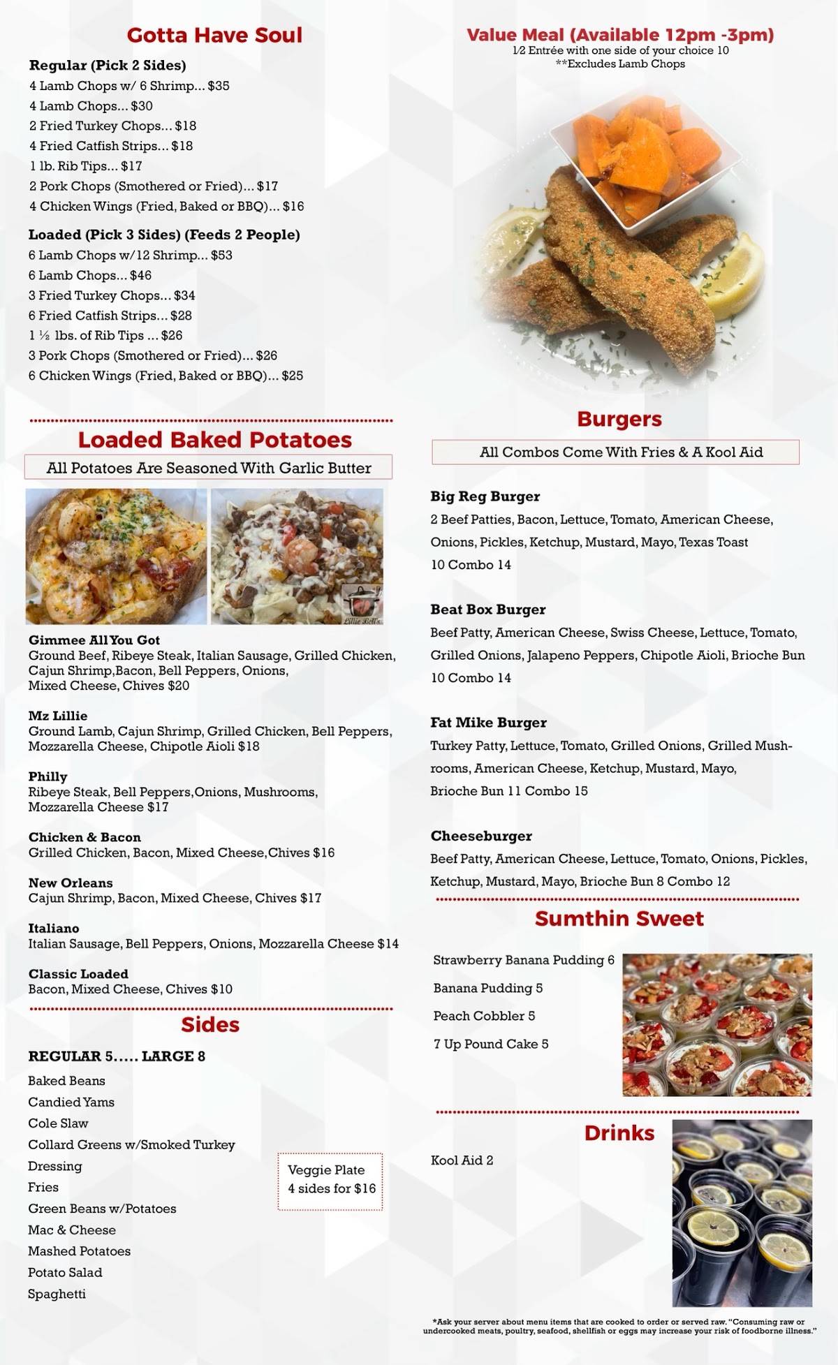 Menu at Lillie Bell's (Inside New Abbey Liquor Store) restaurant