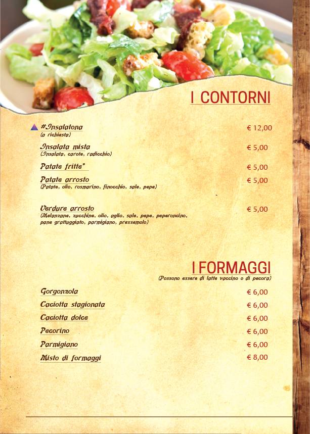 Menu di Lo Sperone 