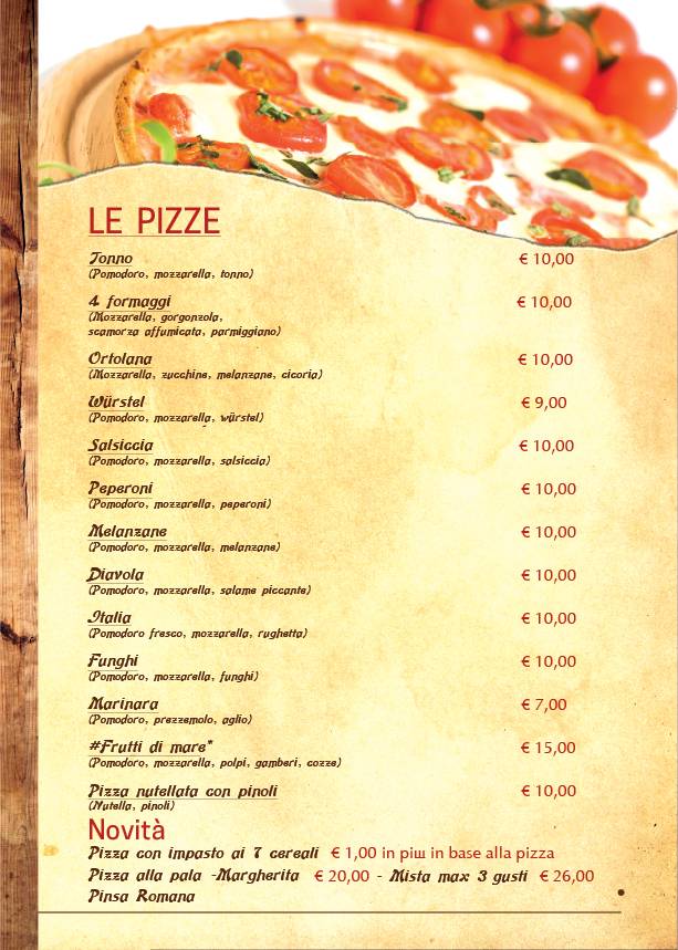 Menu di Lo Sperone 