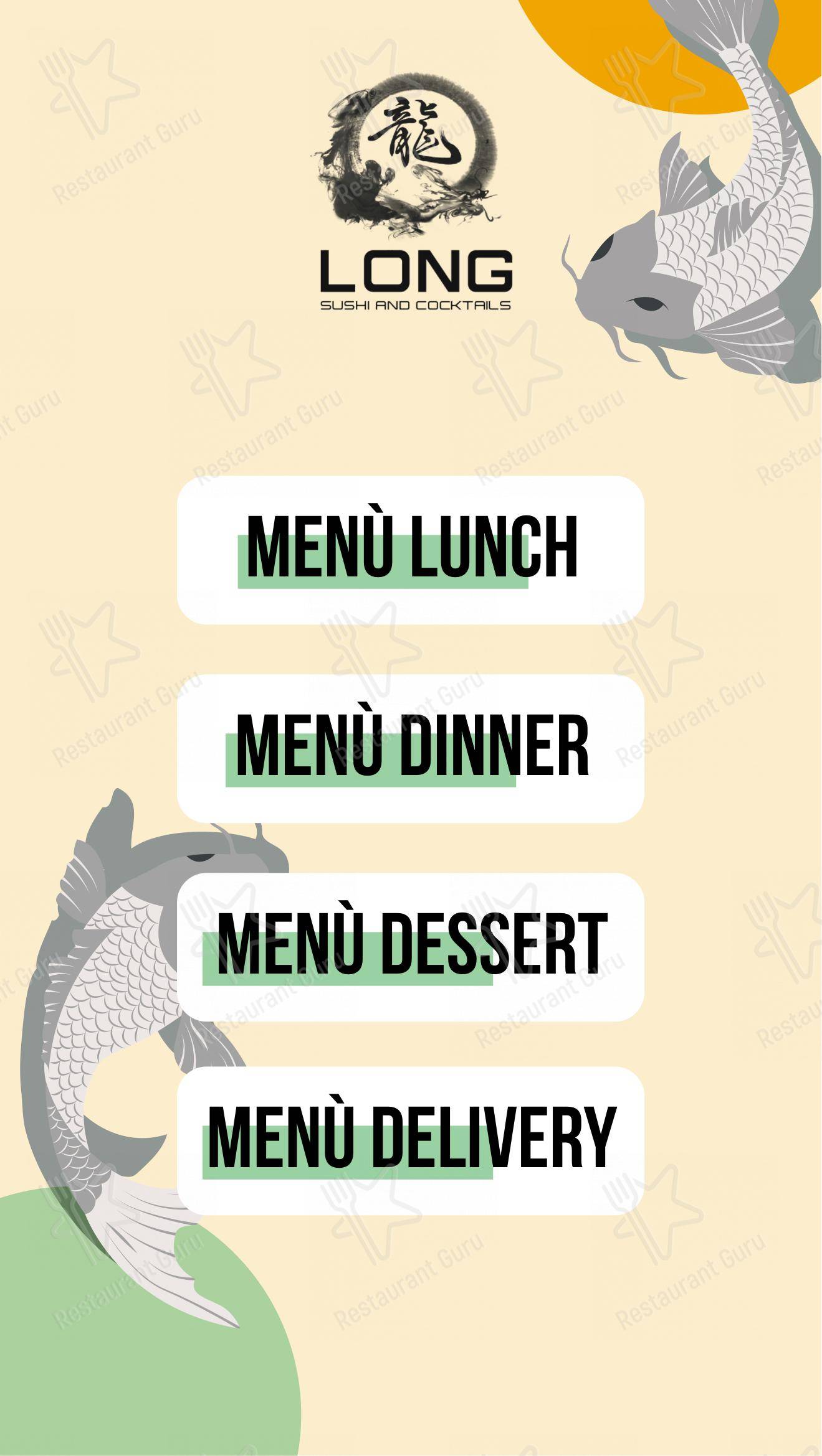 Menu di Long Sushi & Cocktails - Menu bar
