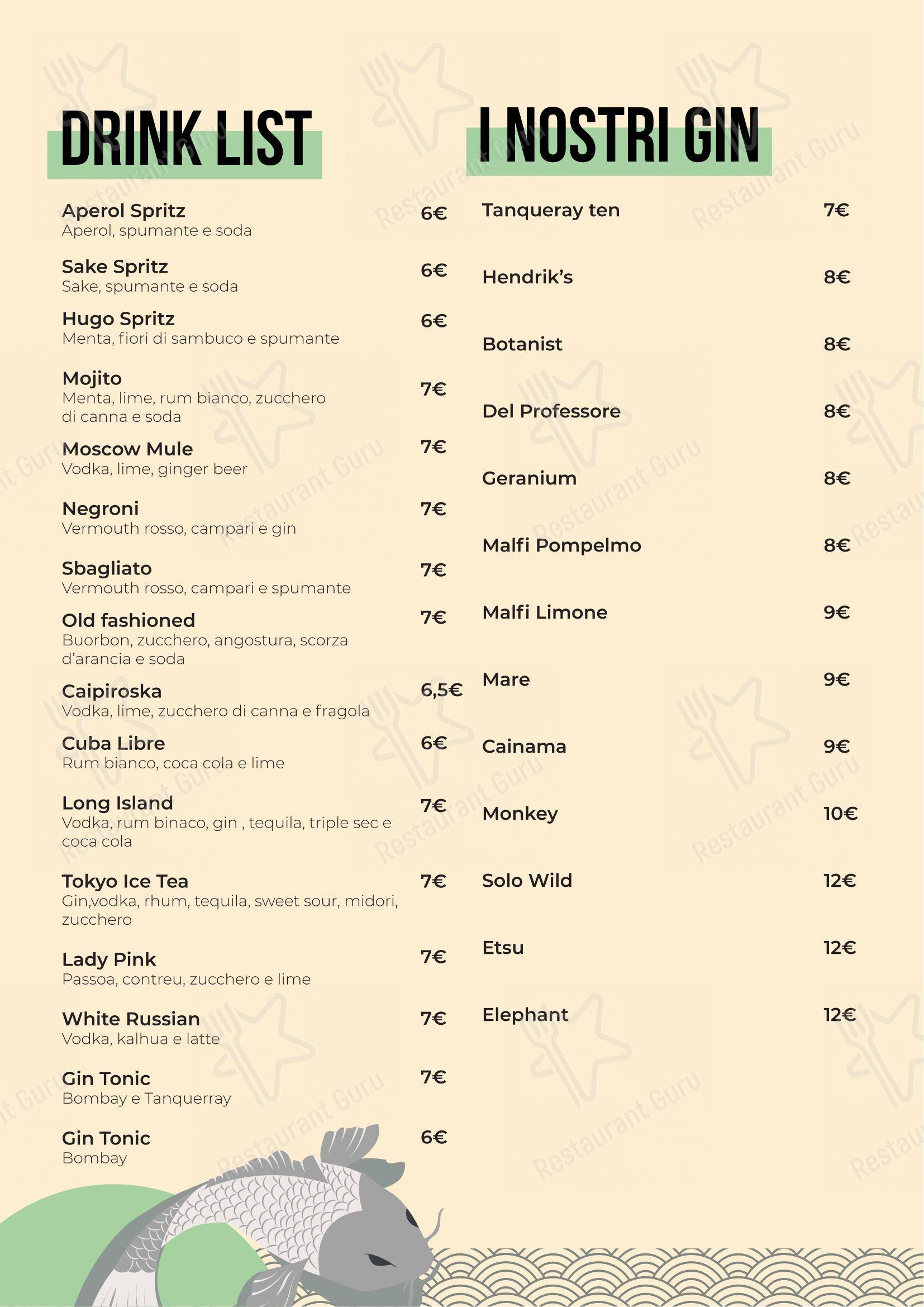 Long Sushi & Cocktails in Arese - 菜单