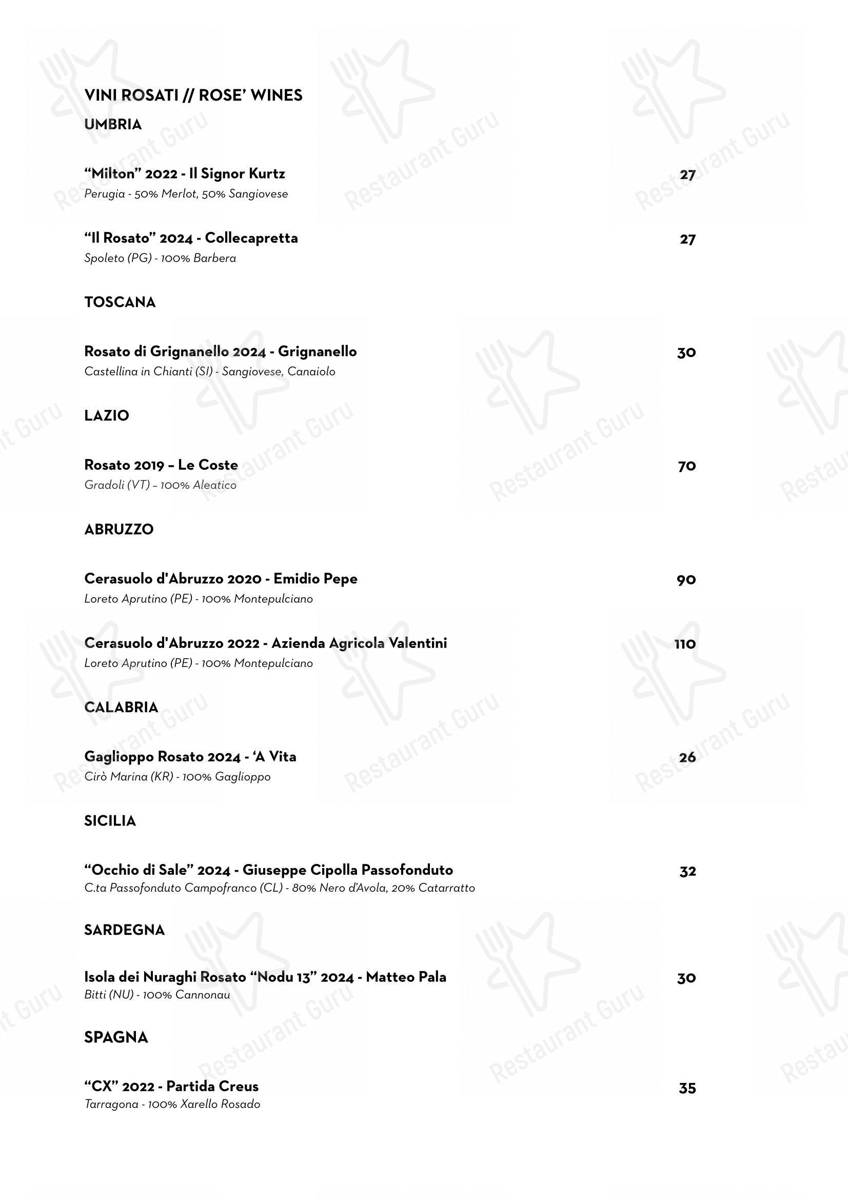 Menu di Luce Ristorante - Menu