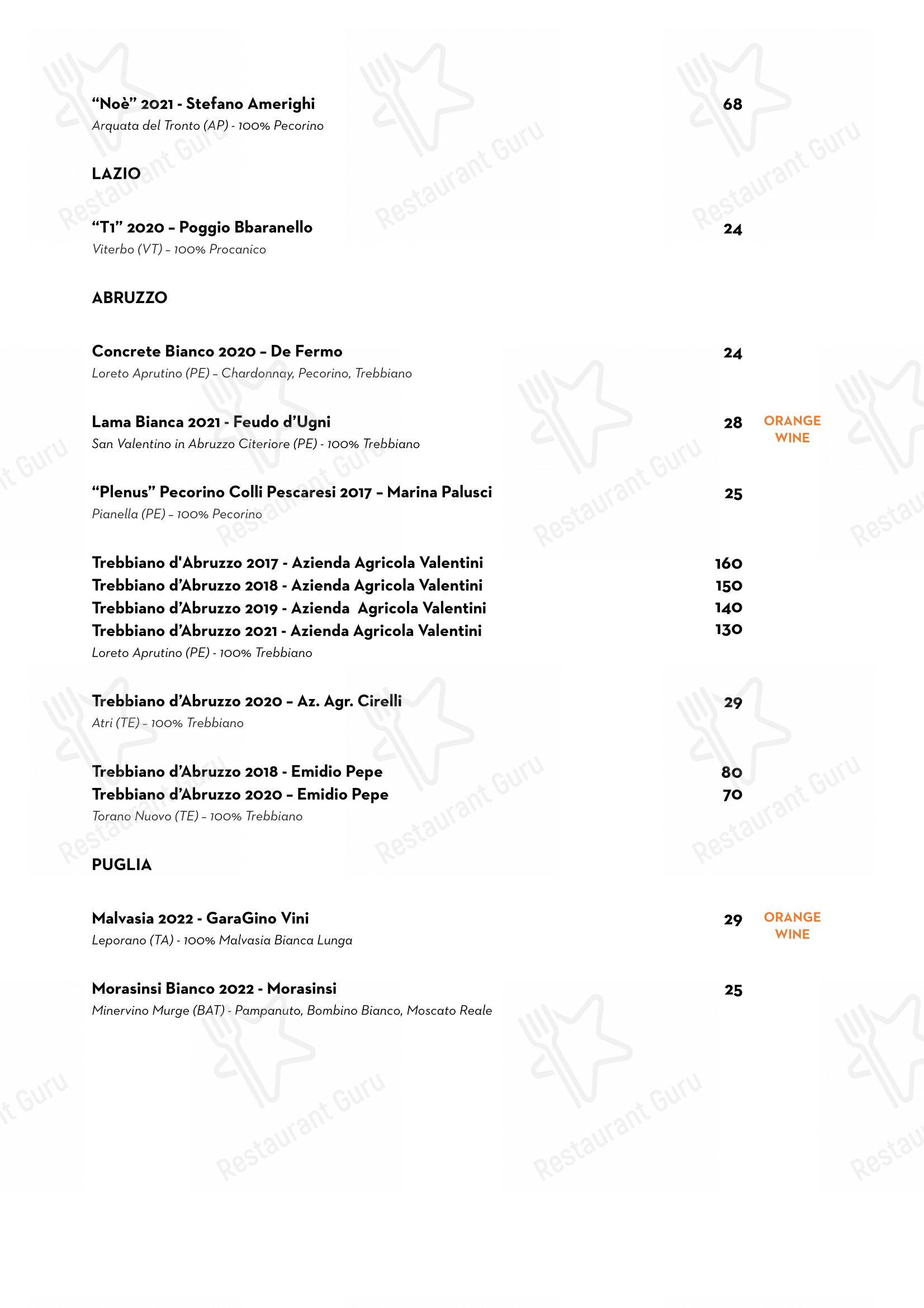 Menu di Luce Ristorante - Menu