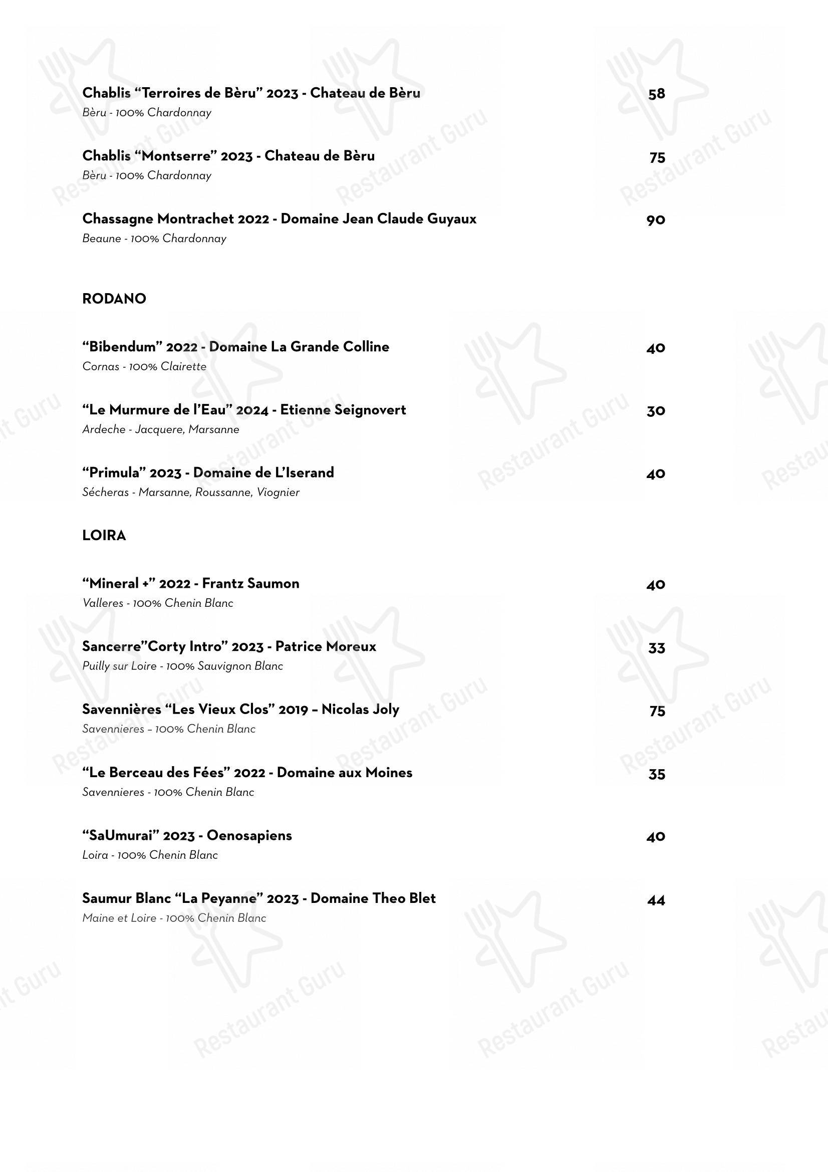 Menu di Luce Ristorante - Menu