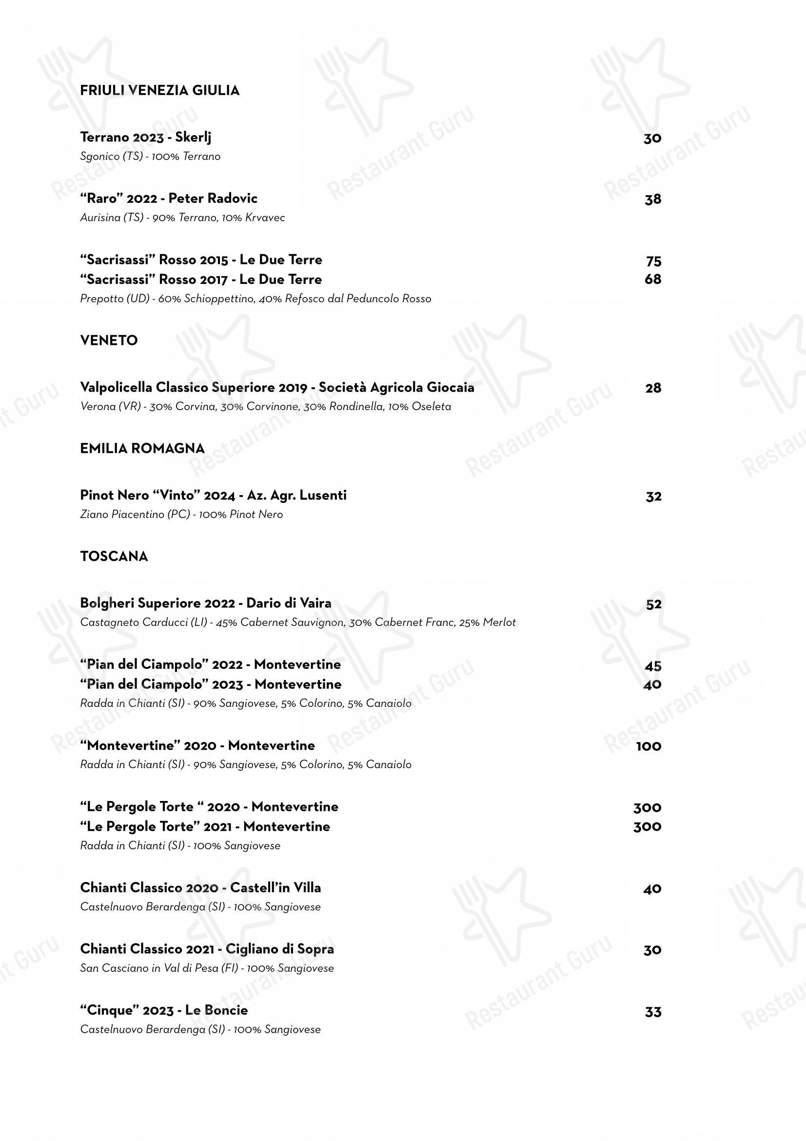 Menu di Luce Ristorante - Menu