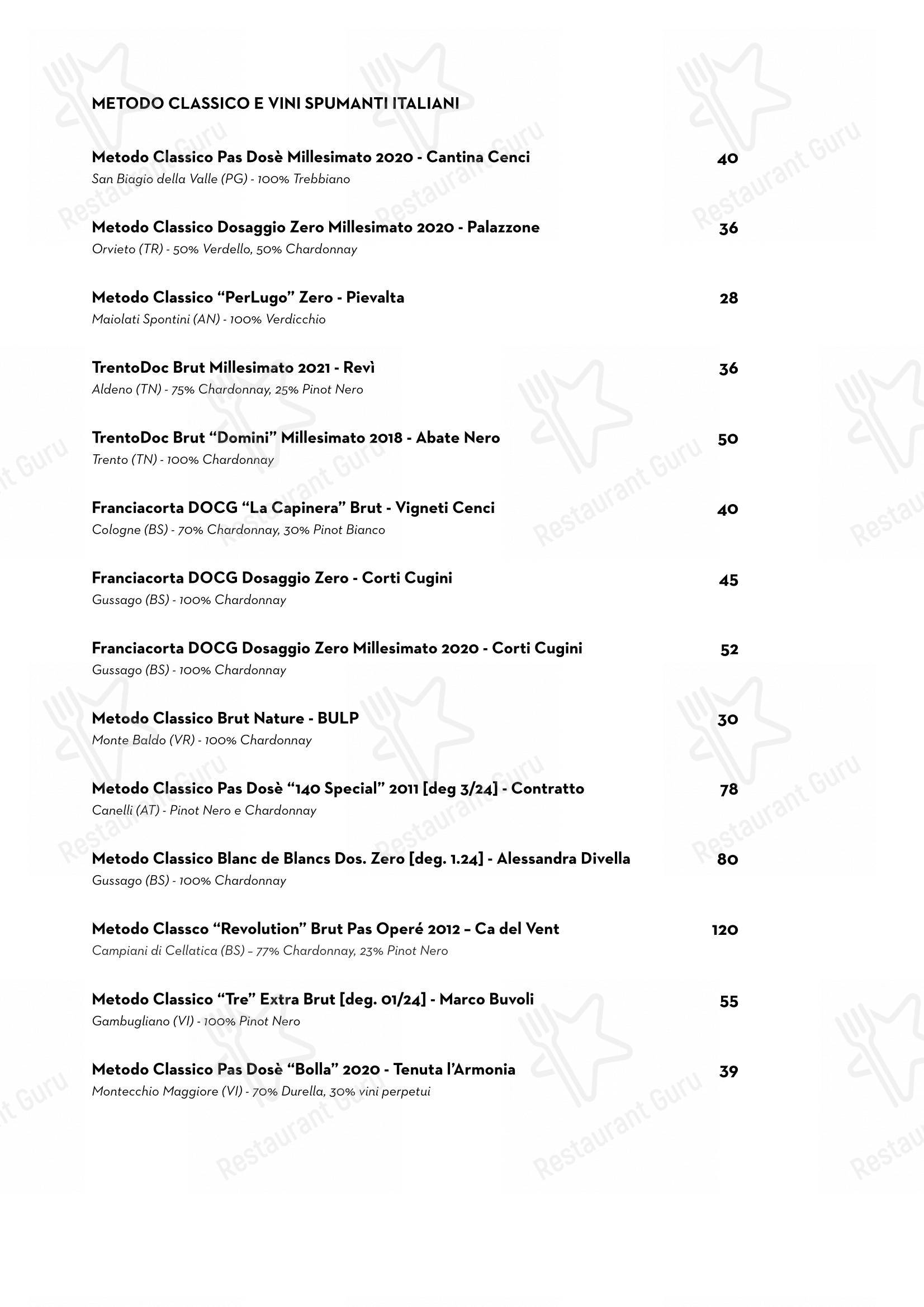 Menu di Luce Ristorante - Menu