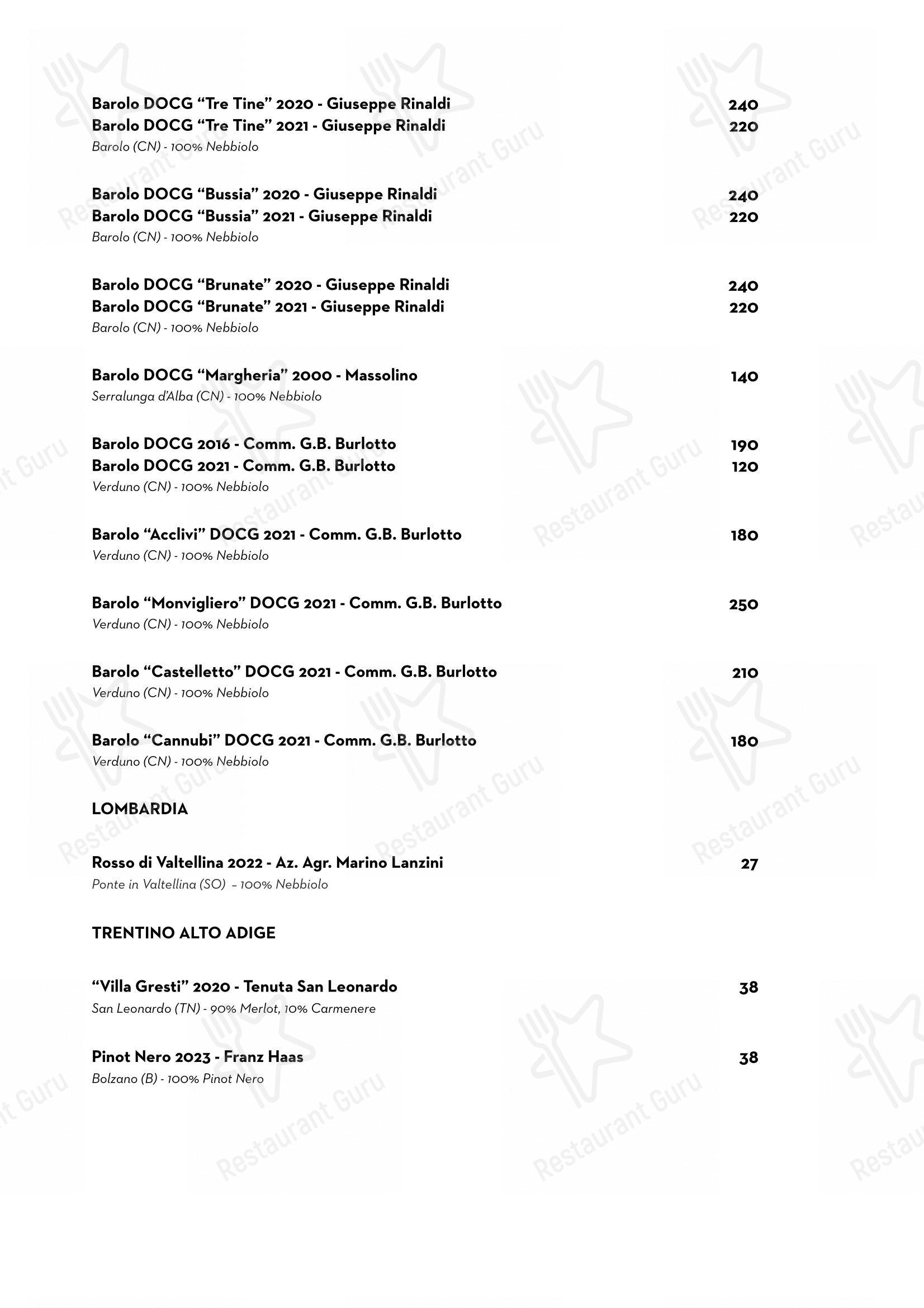 Menu per Luce Ristorante in Perugia