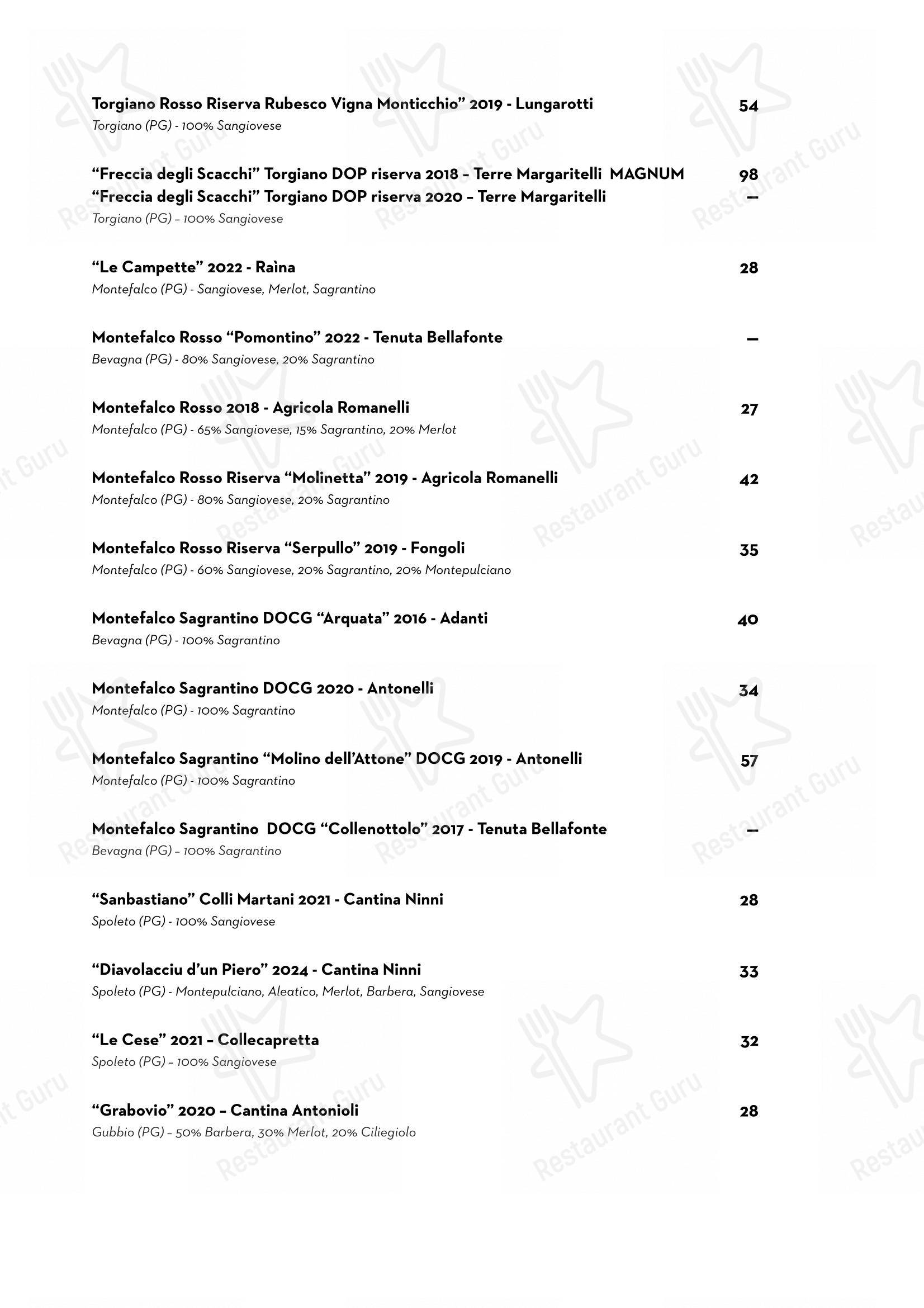 Menu di Luce Ristorante - Menu