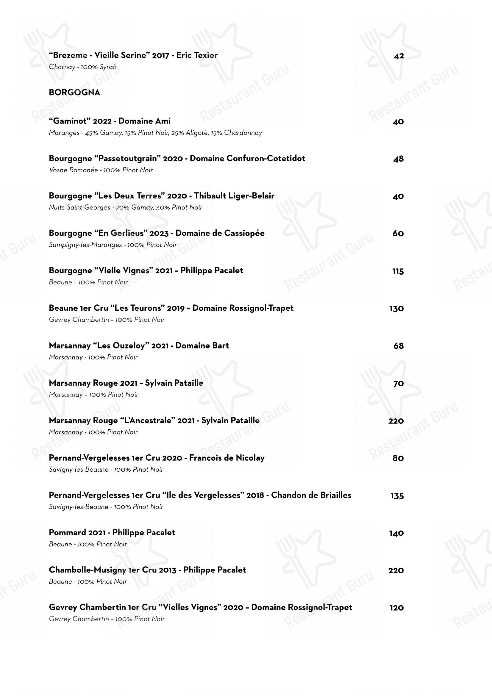 Menu per Luce Ristorante in Perugia