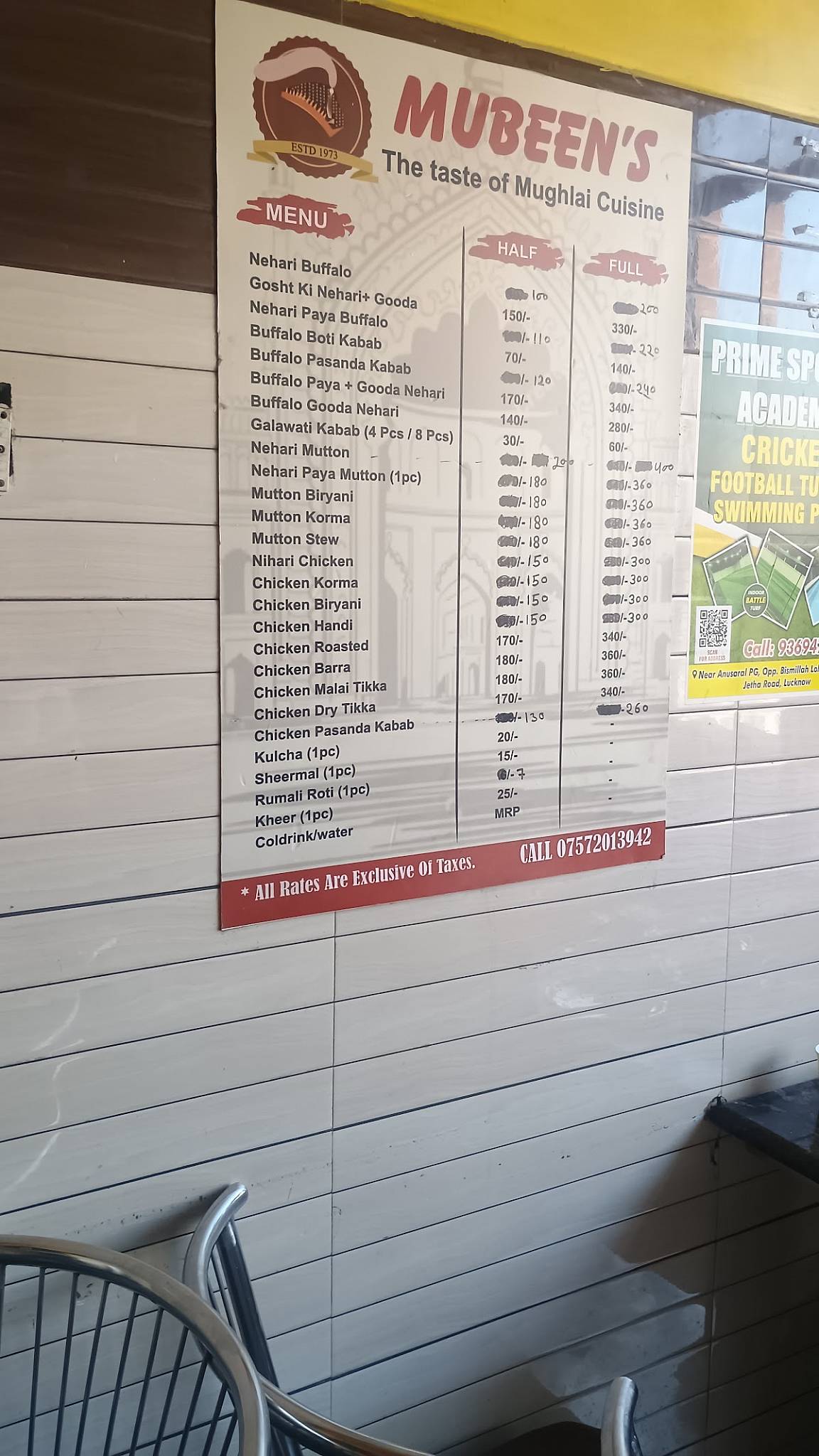Mubeen's menu