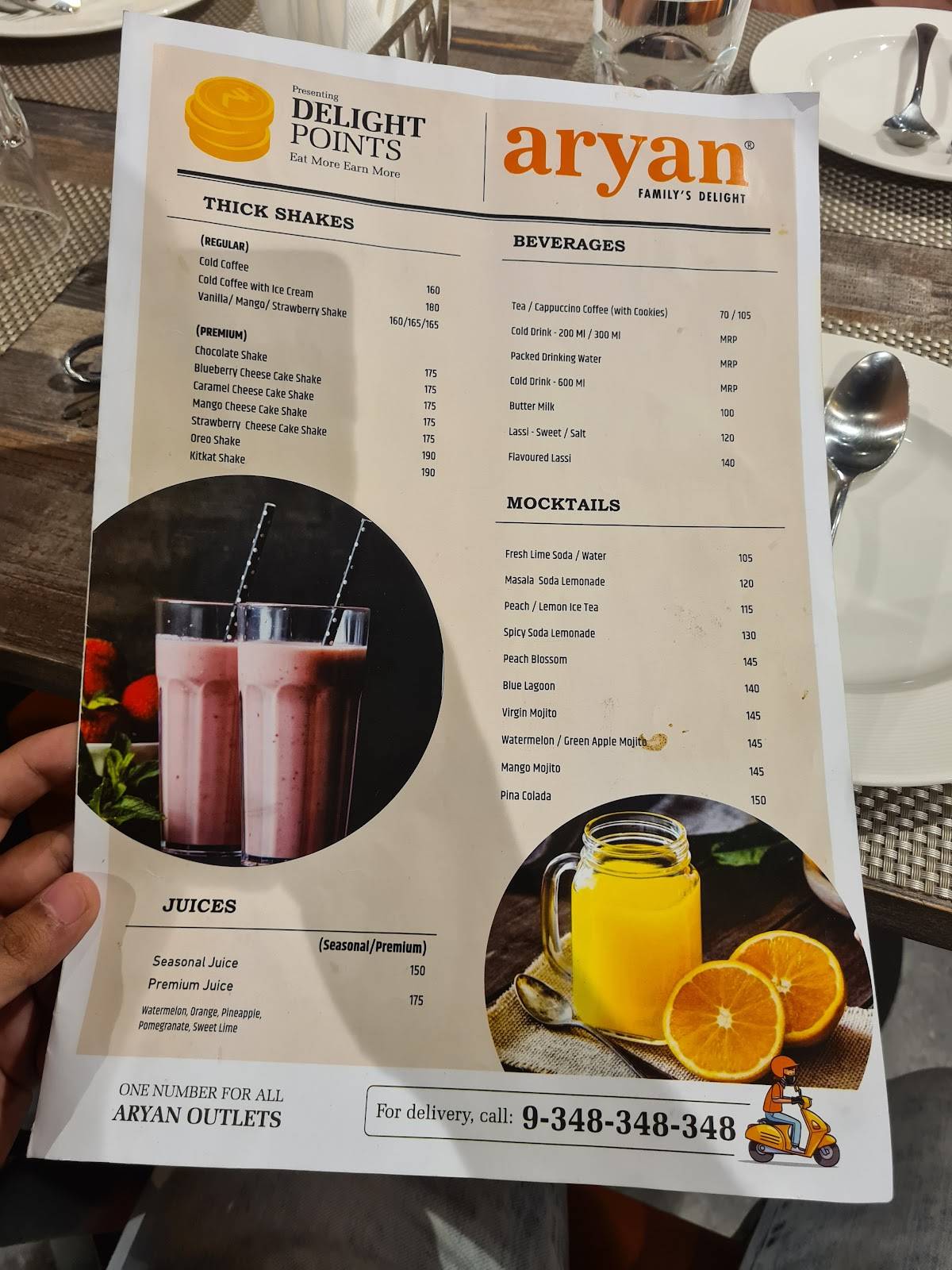 Aryan IIM menu
