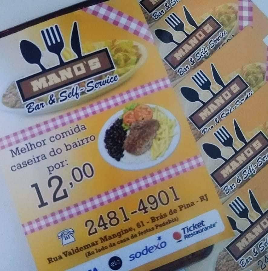MANO'S Bar & Sel-service cardápio
