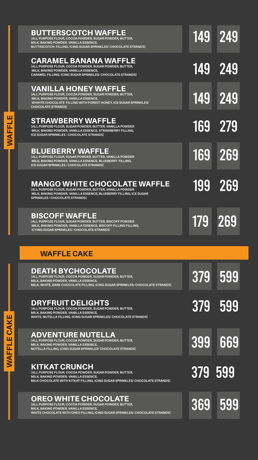 MILLIONAIRES menu