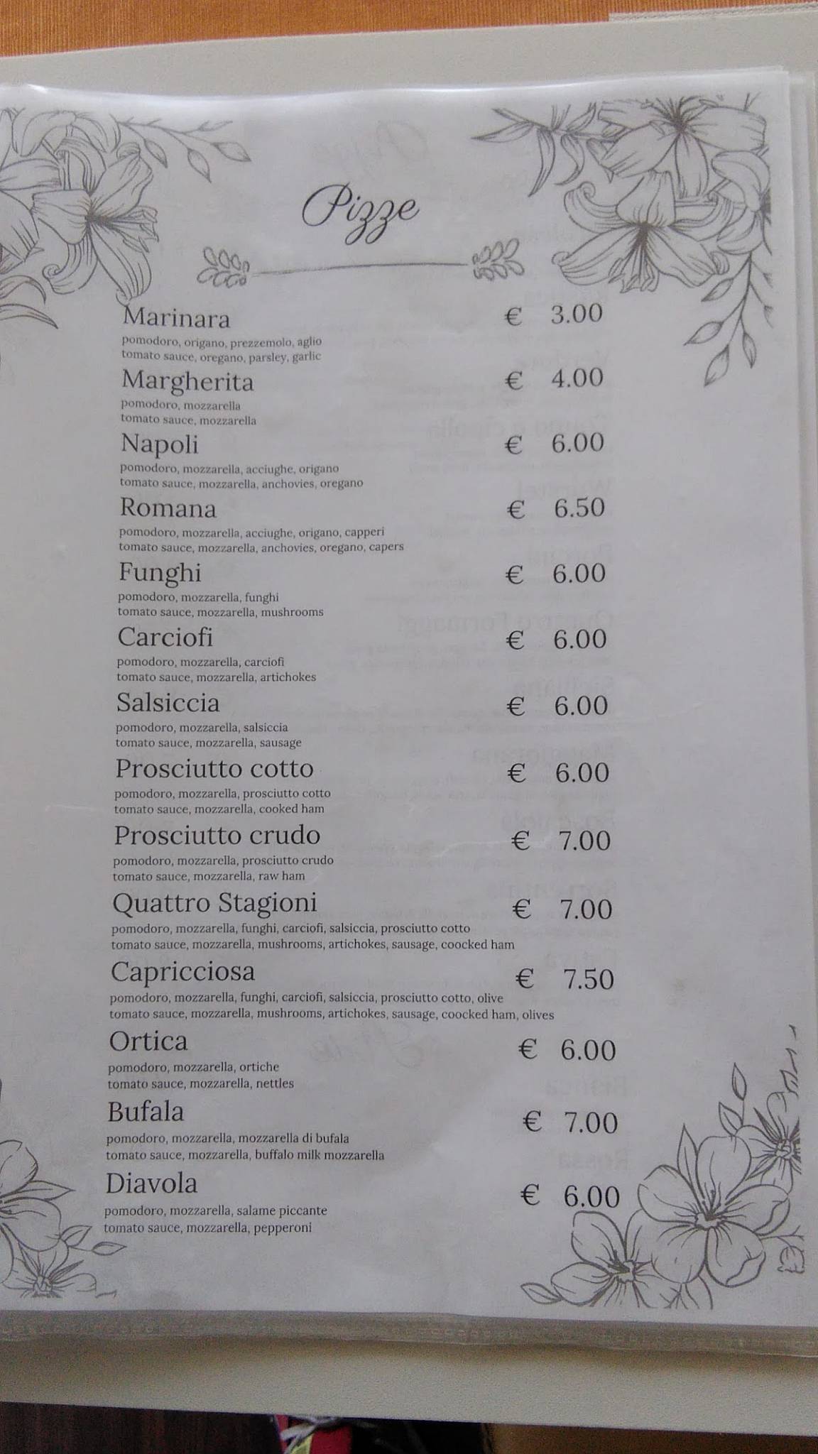 Menu di Mo Pizza di Biscaglia Mattia 