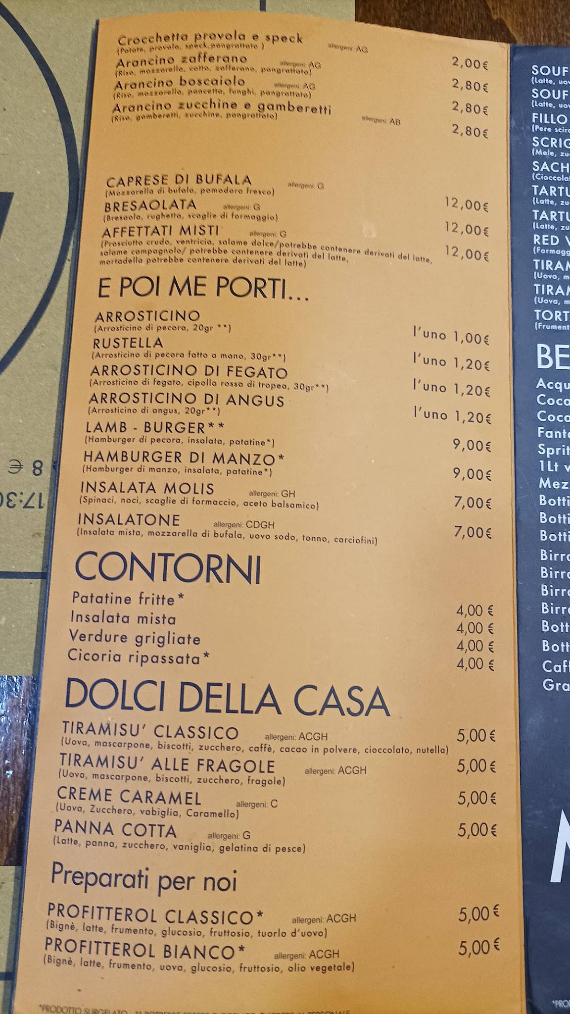 Menu di MOLIS Pizza e Arrosticini 