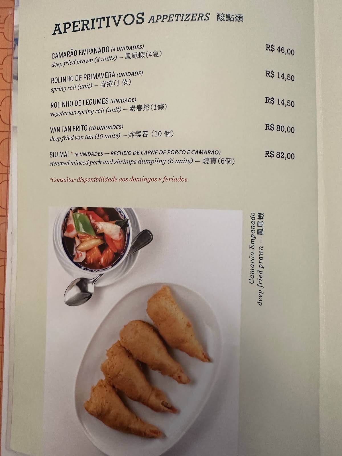 Macau cardápio