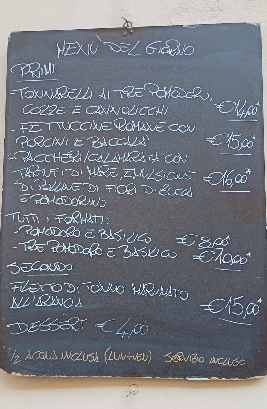 Menu di Macherè 