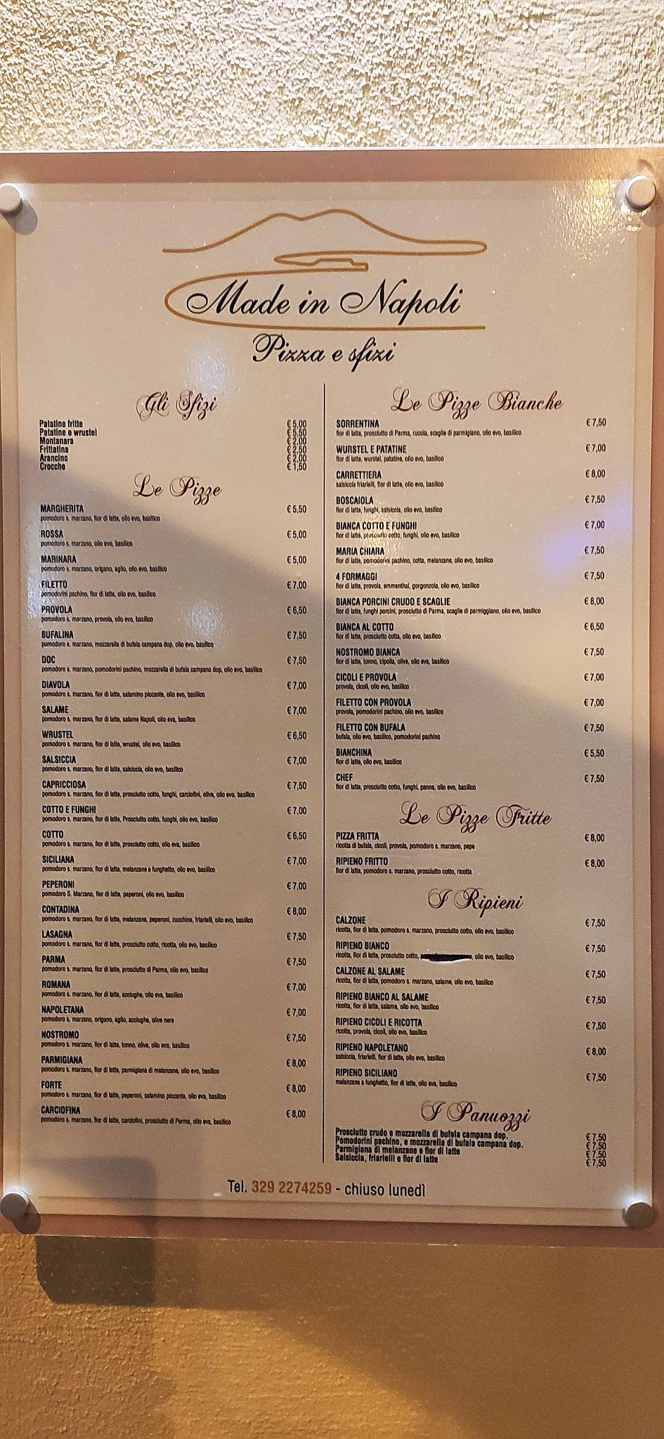 Menu di Made in Napoli - Pizza e sfizi 