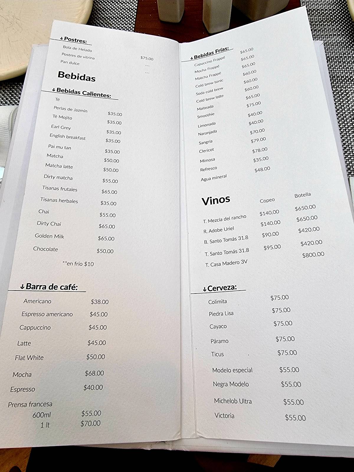 Carta del restaurante Madelina Cocina & Pan, Zapopan