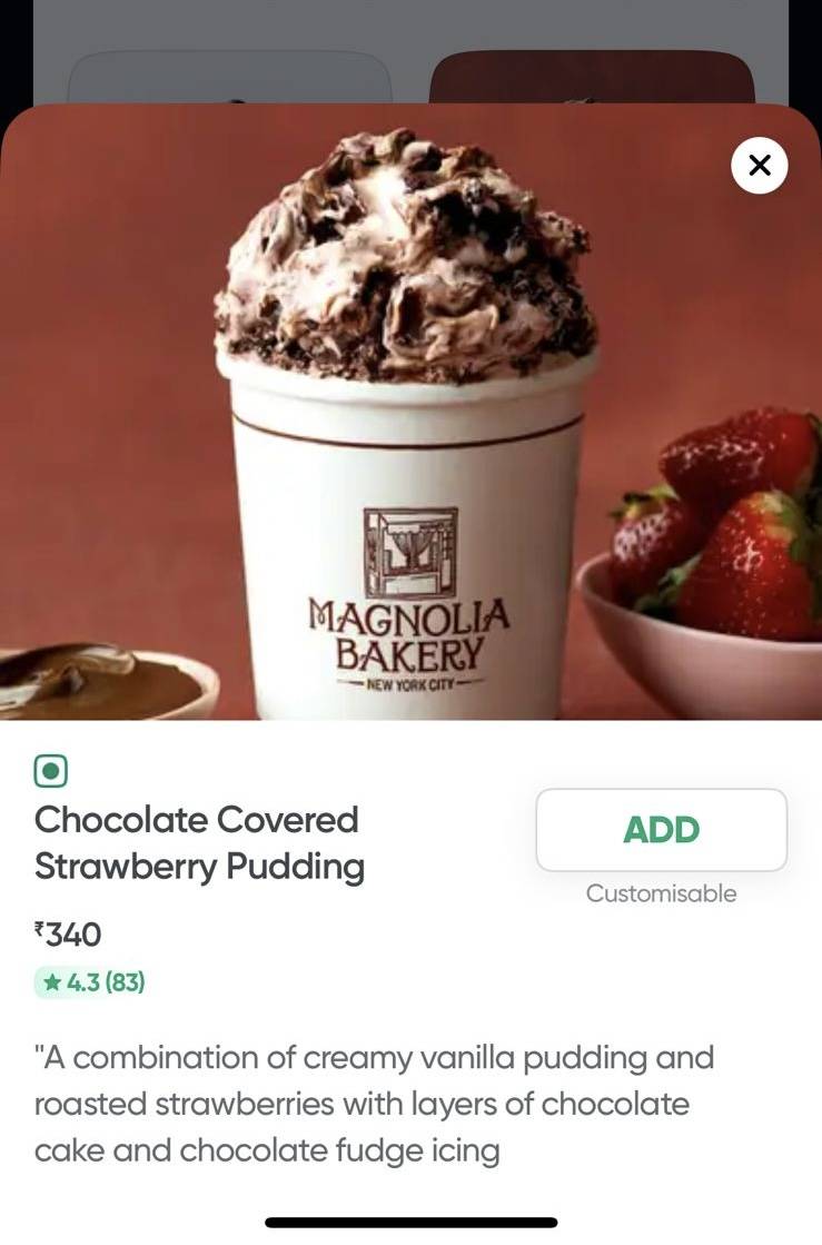 Magnolia Bakery menu