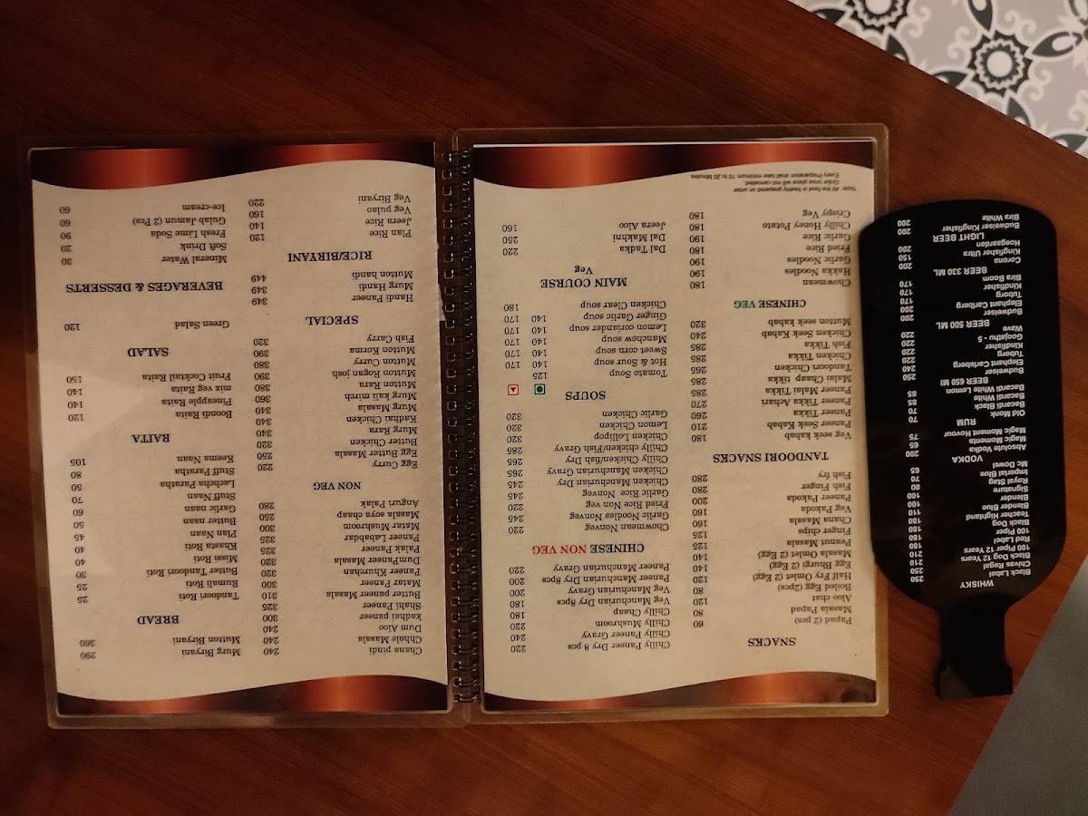 Maharaja Restaurant Bar menu