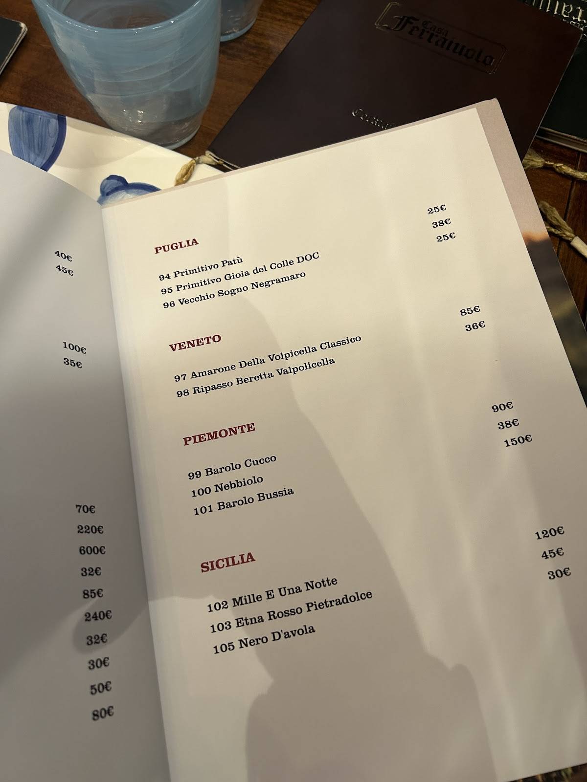 Menu di Casa Ferraiuolo Ristorante a Maiori Costiera Amalfitana 