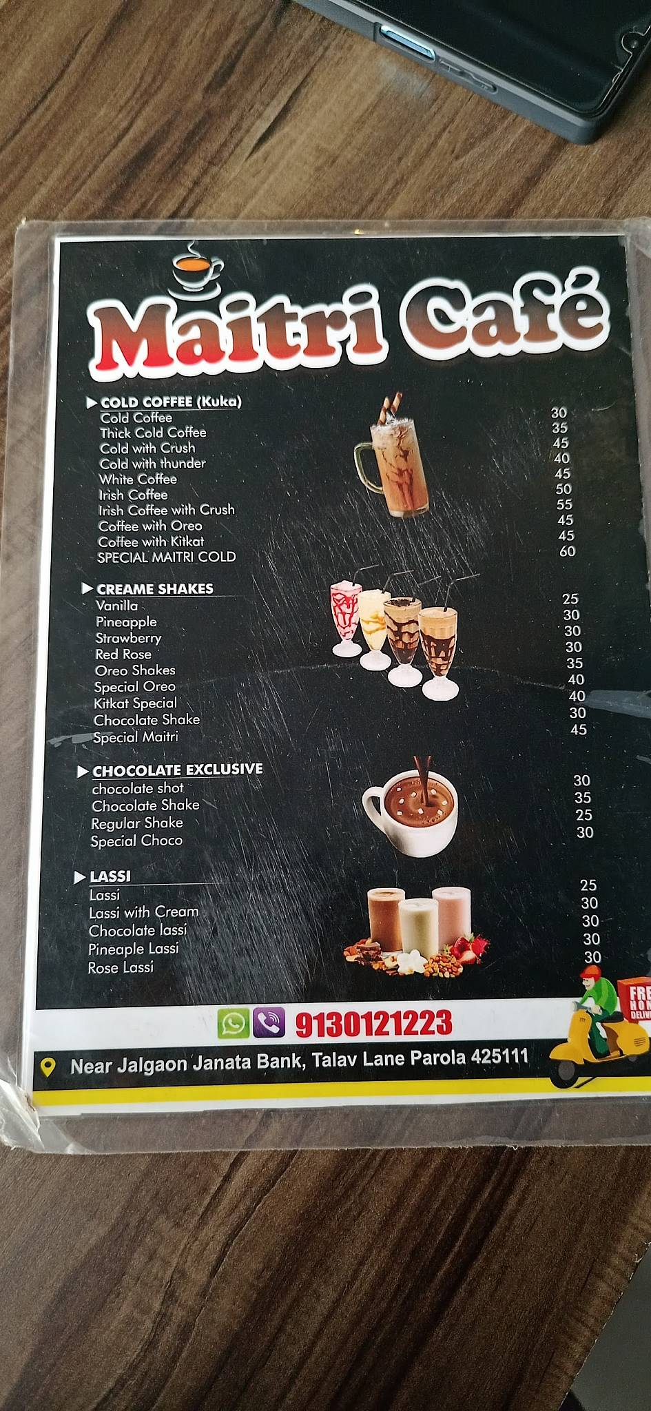 Maitri Cafe menu
