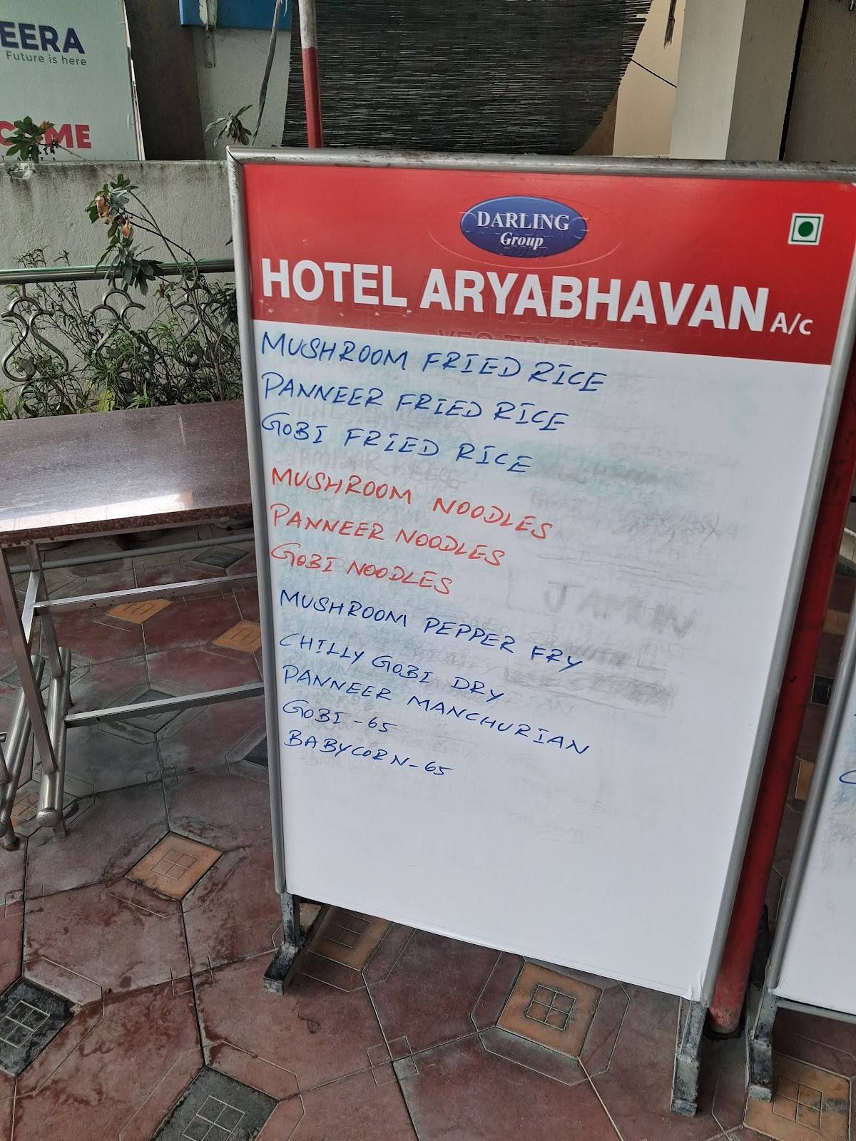 Arya Bhavan menu