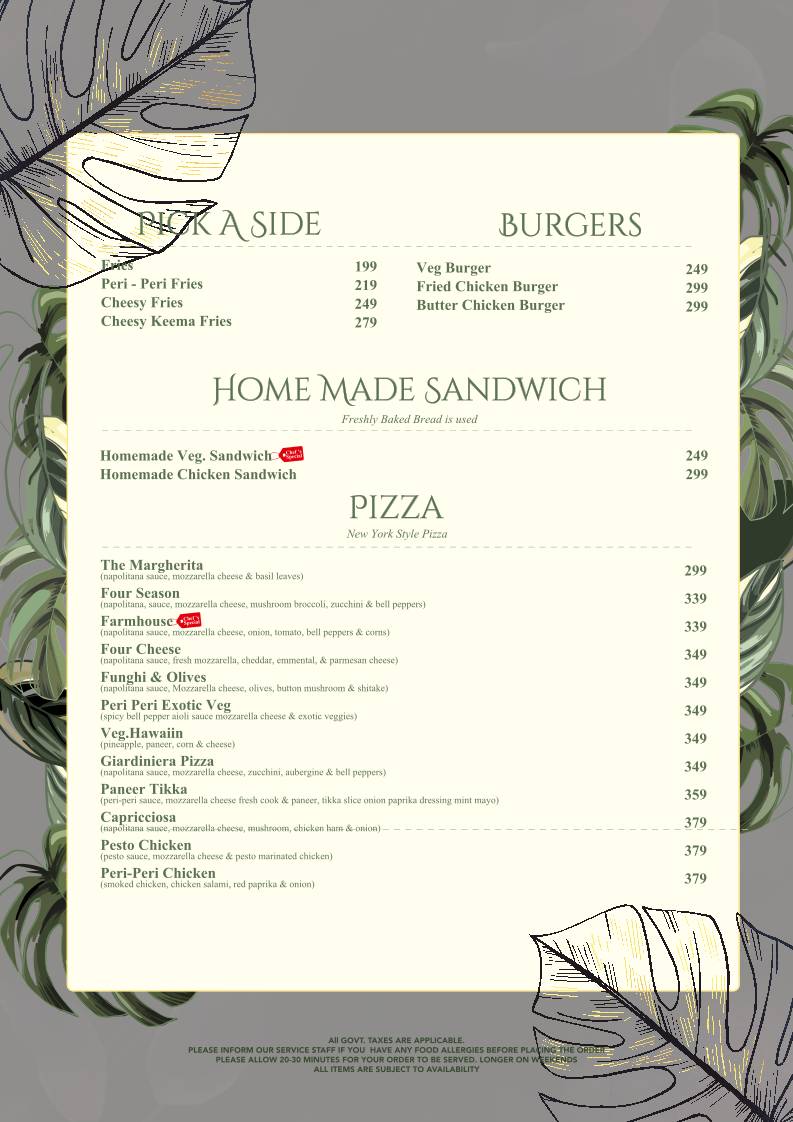 Mama's Rasoi by Spring Hill Resorts menu