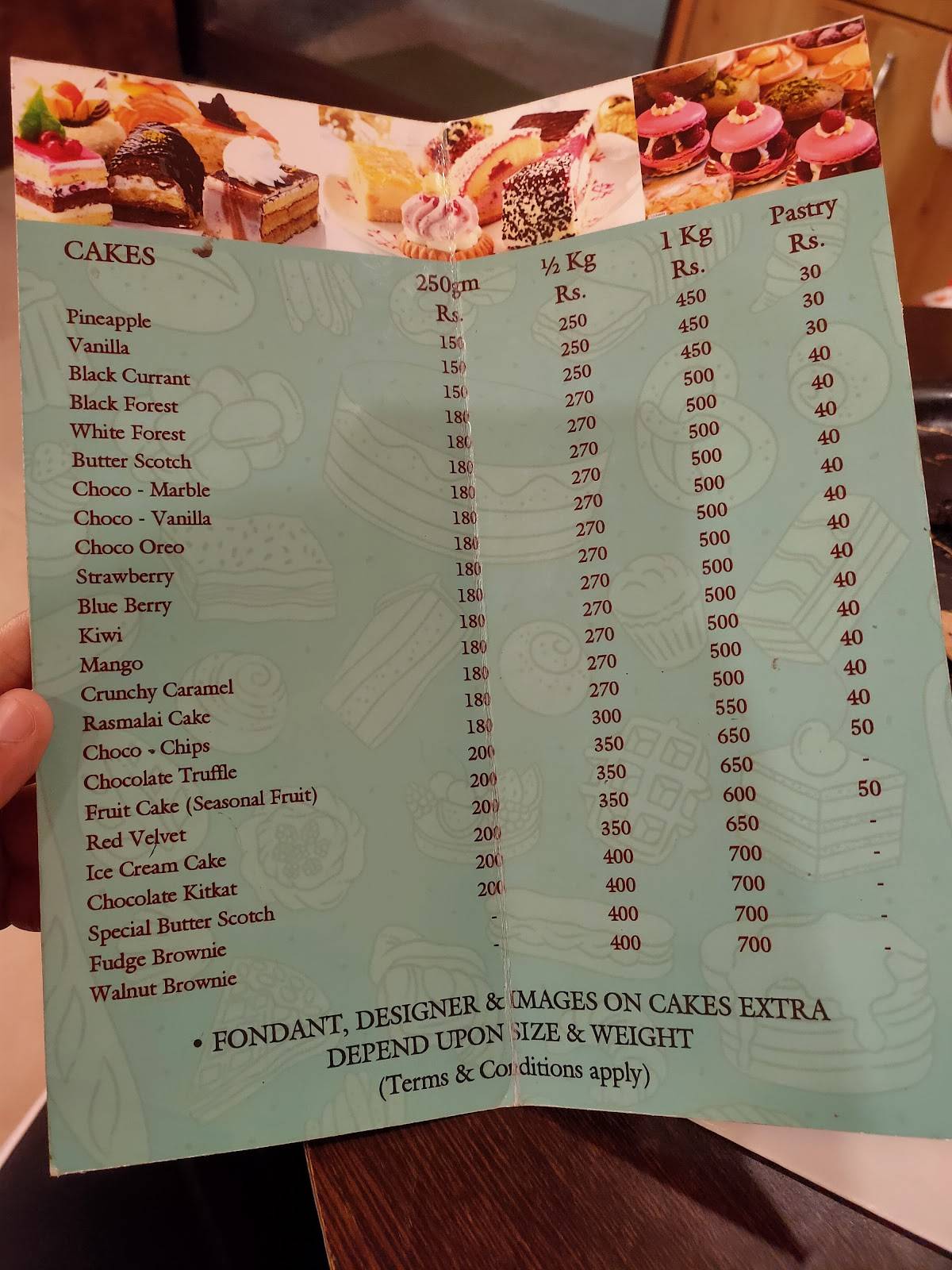 Mamu's Bakery And Cafe menu