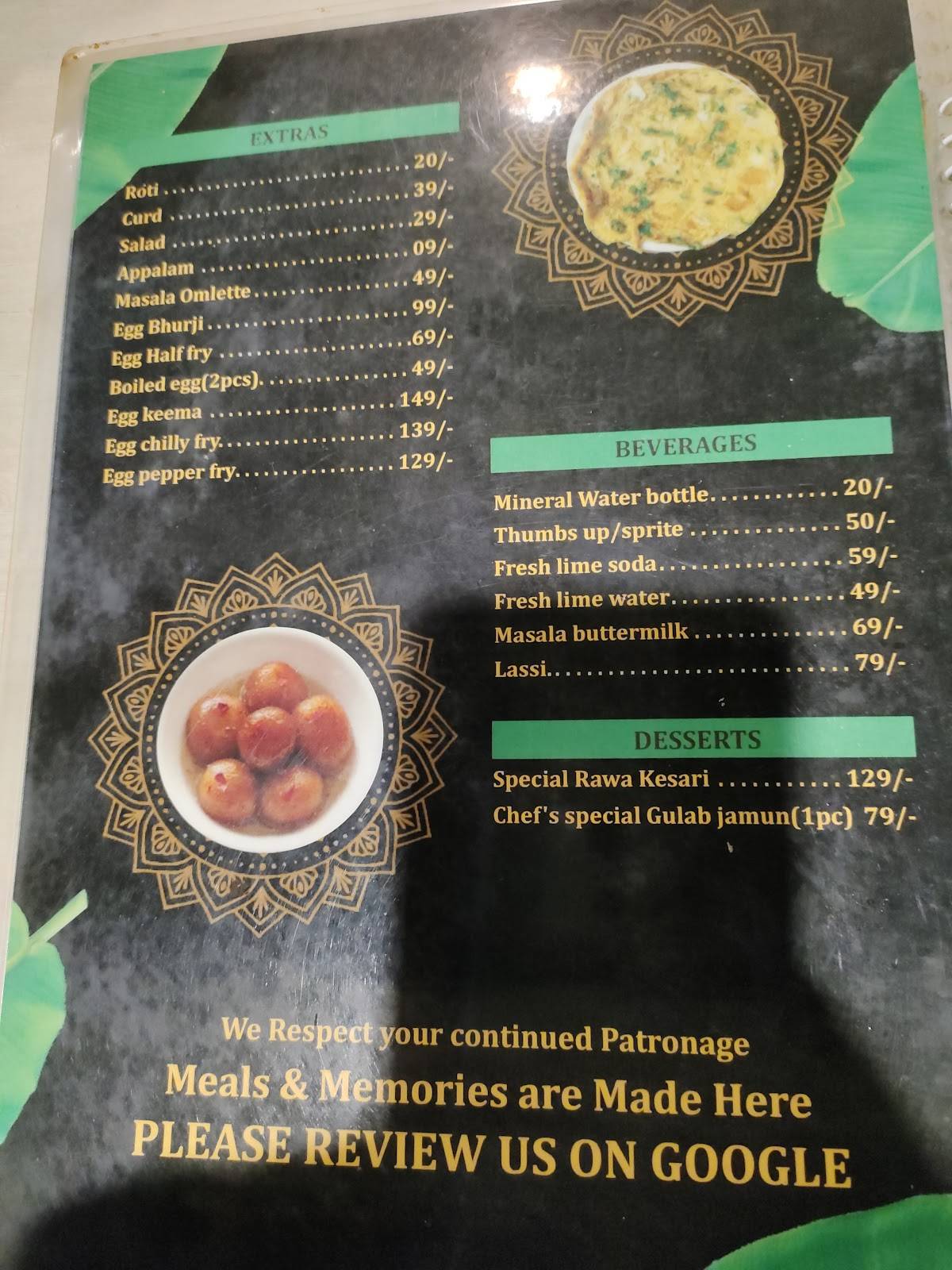 Mana Andhra ruchullu- Authentic Telugu food menu