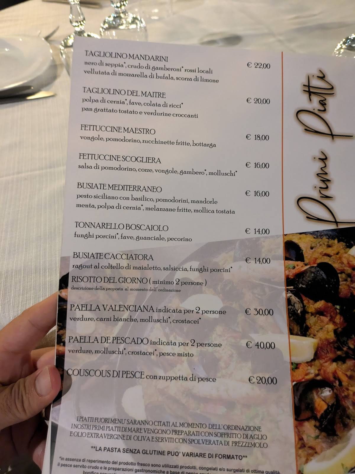 Menu di Mandarini Ristorante - Pizzeria 