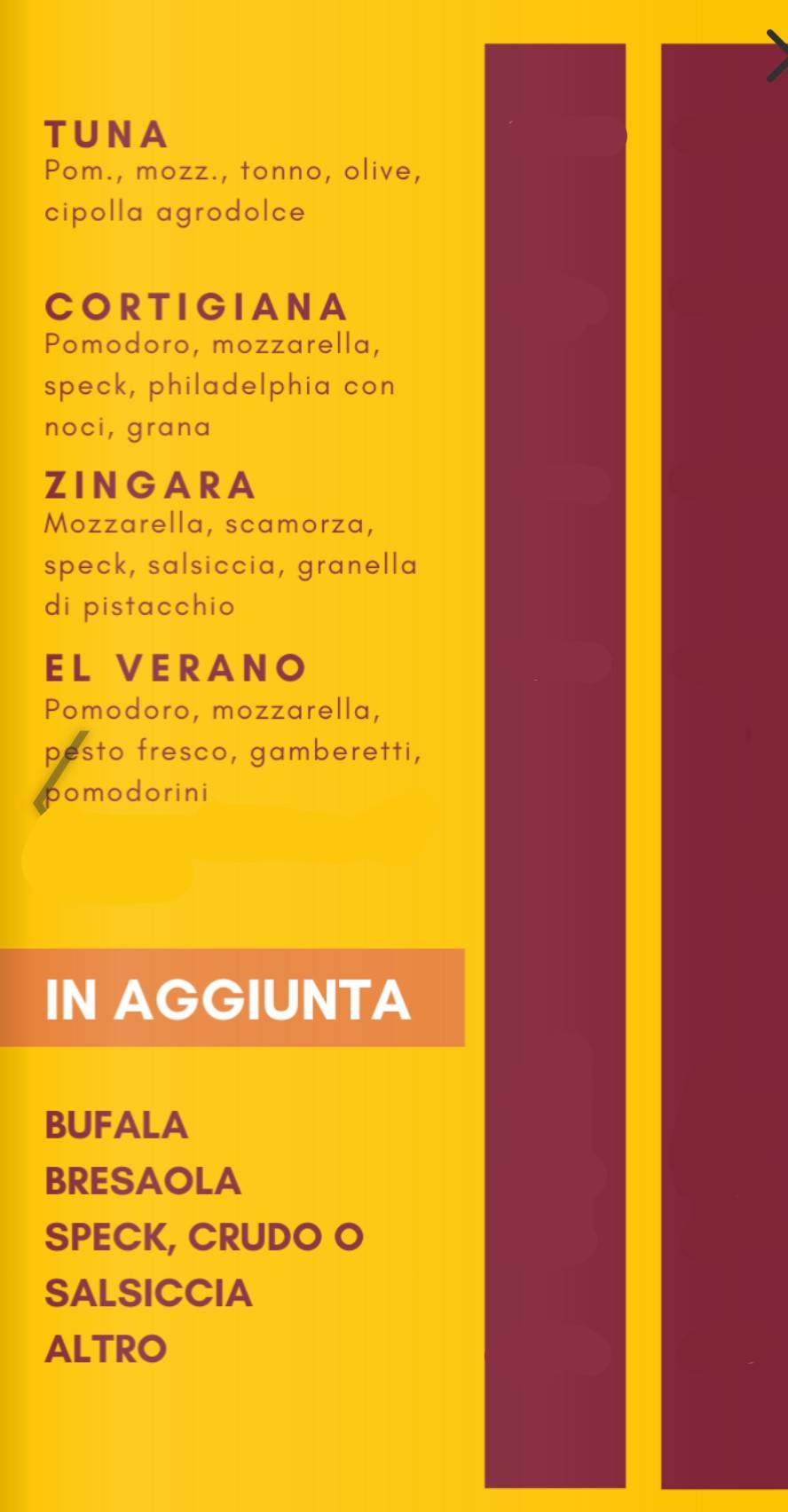 Menu di Manidas Pizzeria & Barbecue 