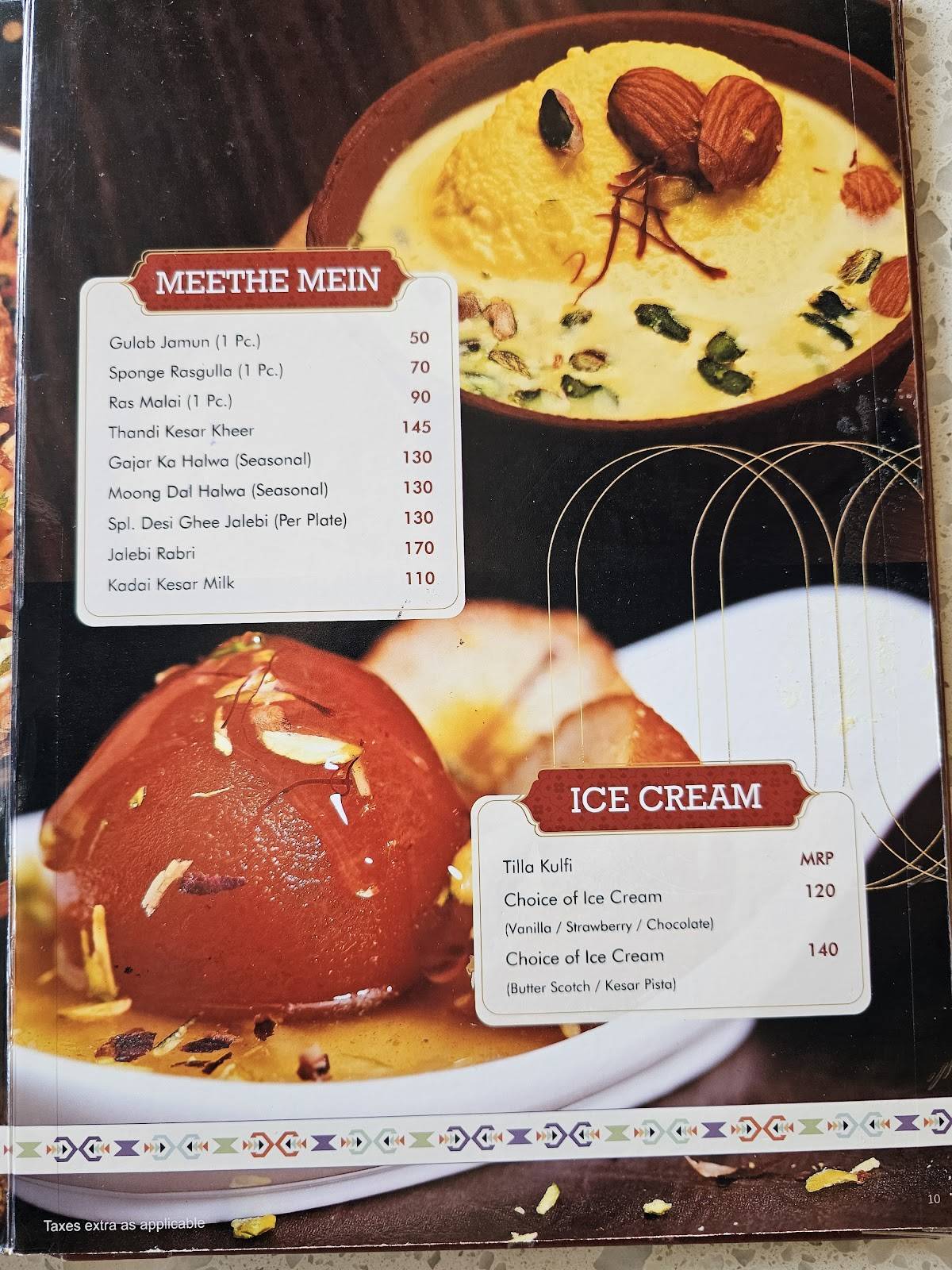 Mannat Haveli Rohtak menu