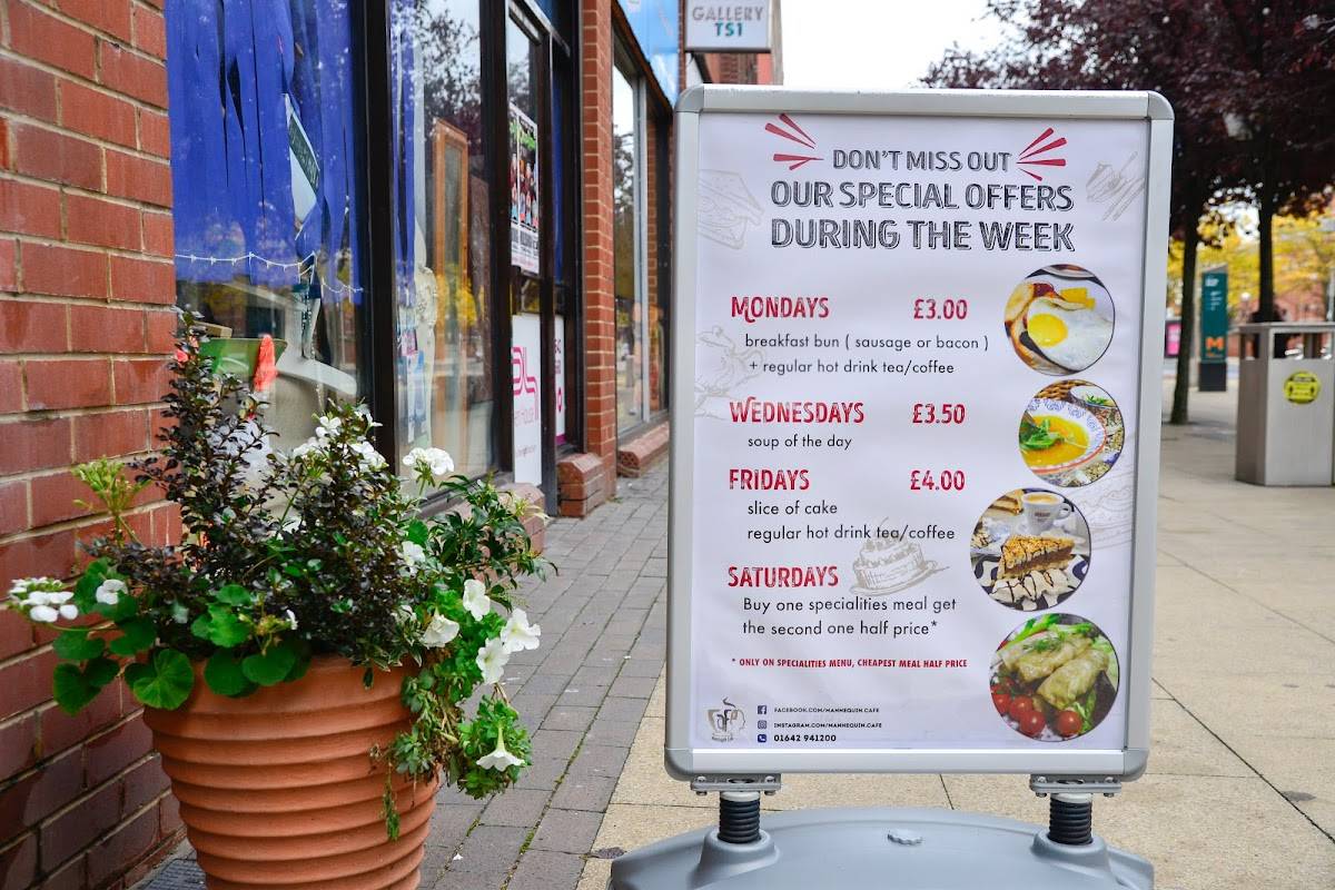 Menu at Mannequin Cafe C.I.C., Middlesbrough