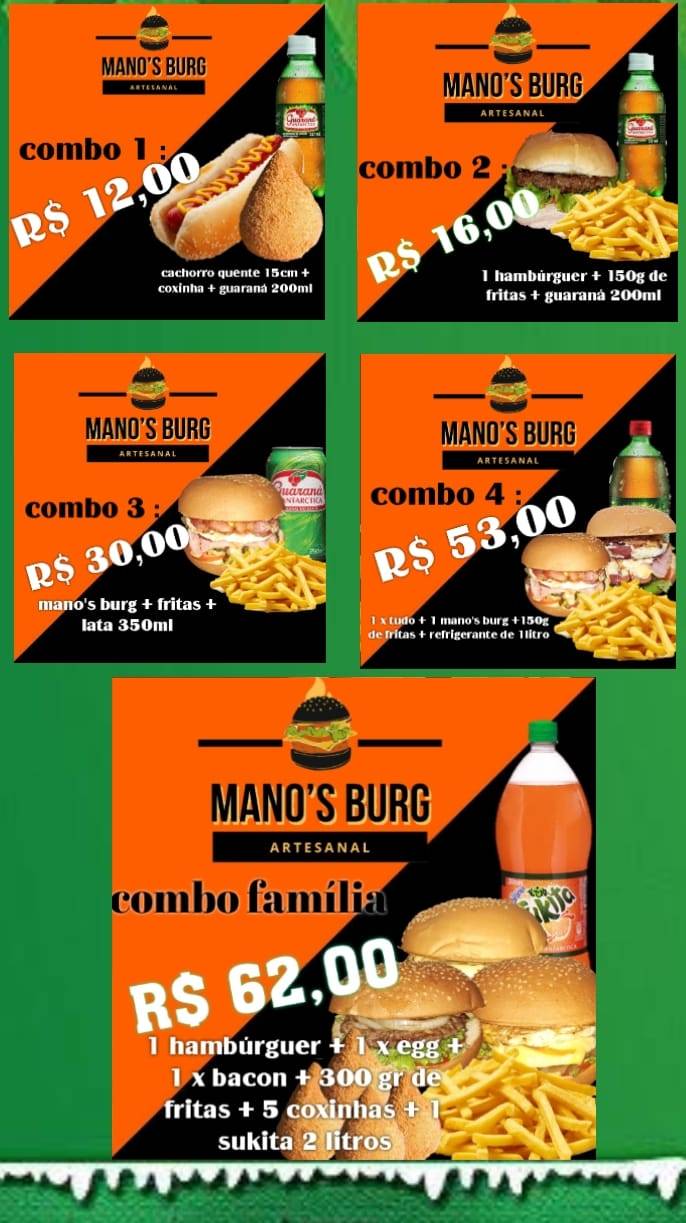 Manos Burguer Imbiribeira cardápio